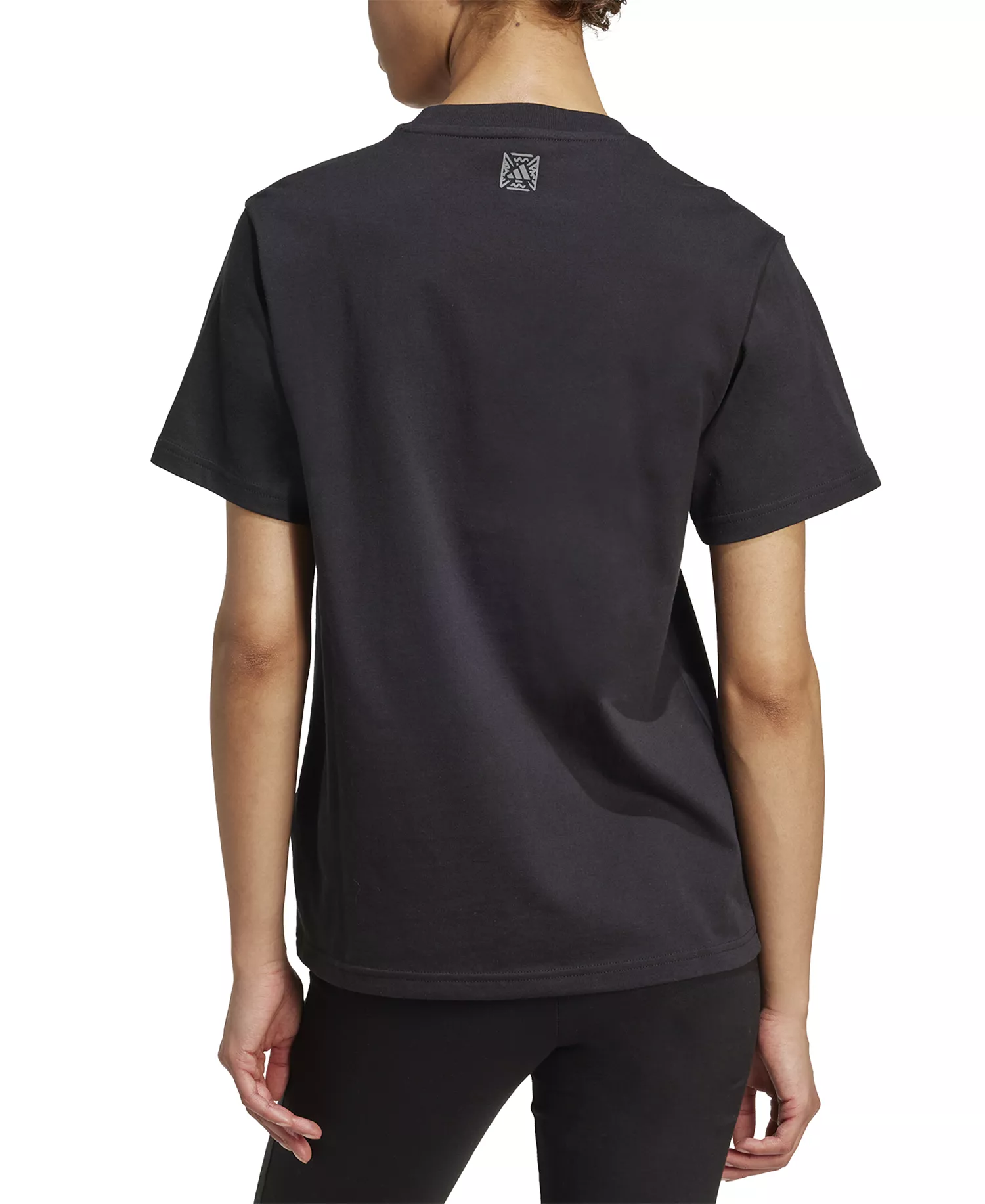 Women's Cotton Animal-Print Logo Crewneck T-Shirt - Black - L