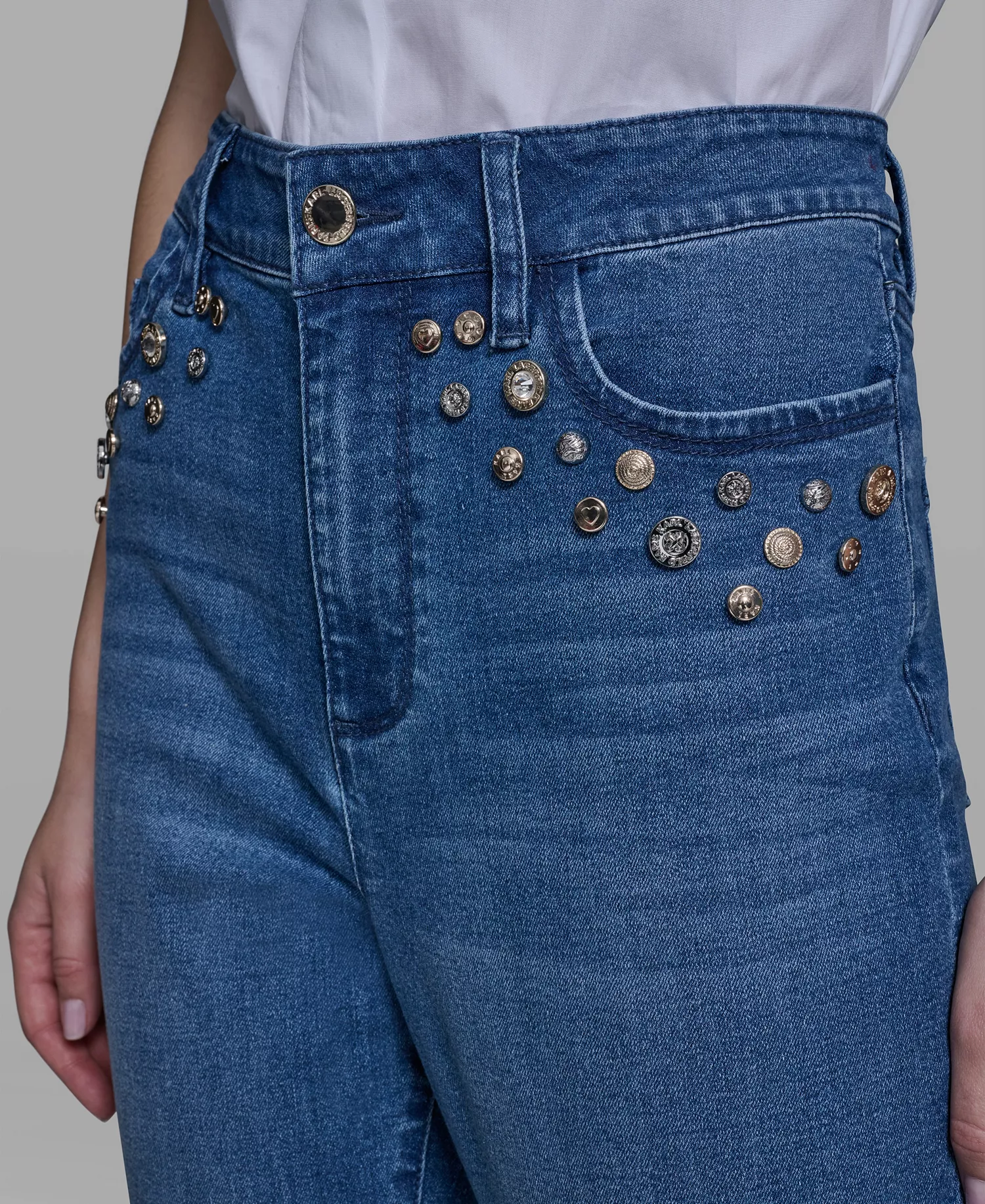 Women's Straight Fit Mid-Rise Ankle Length Jeans - Steel Blue - 0