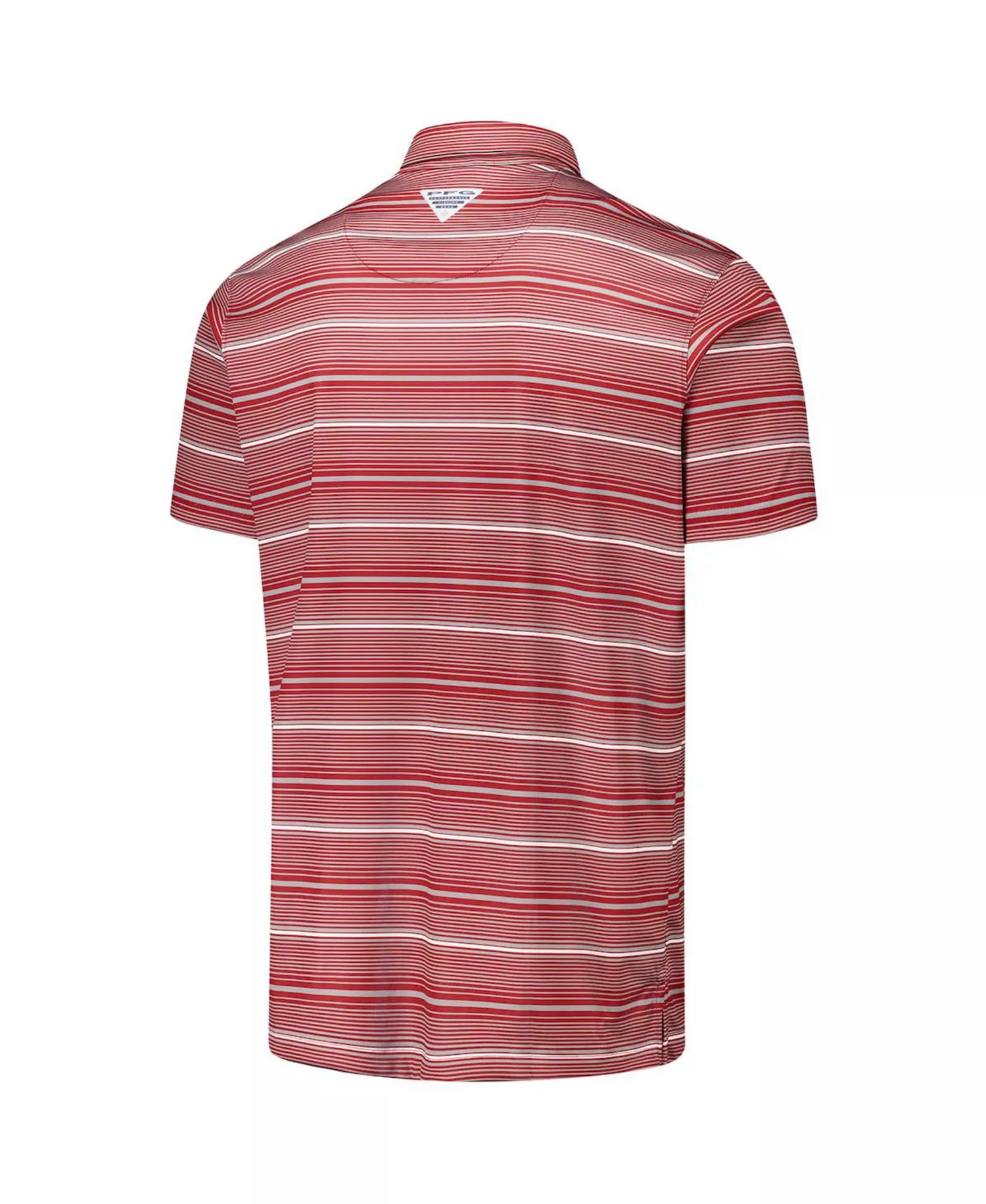 Men's Cardinal Arkansas Razorbacks PFG Super Terminal Tackle Omni-Shade Stripe Polo Shirt - Cardinal - XL