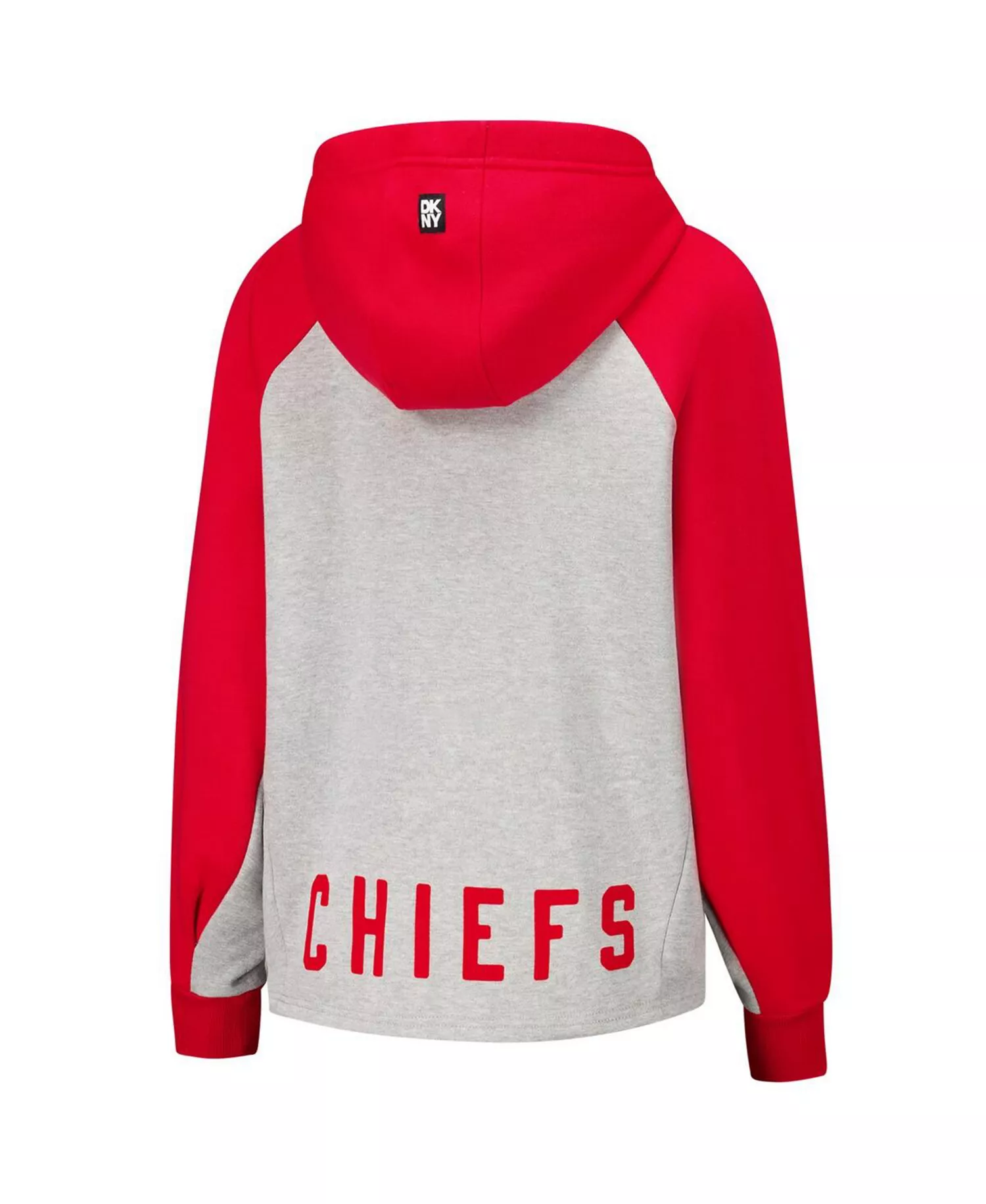 Women's Gray/Red Kansas City Chiefs Joy Cropped Raglan Pullover Hoodie - Gray, Red - L