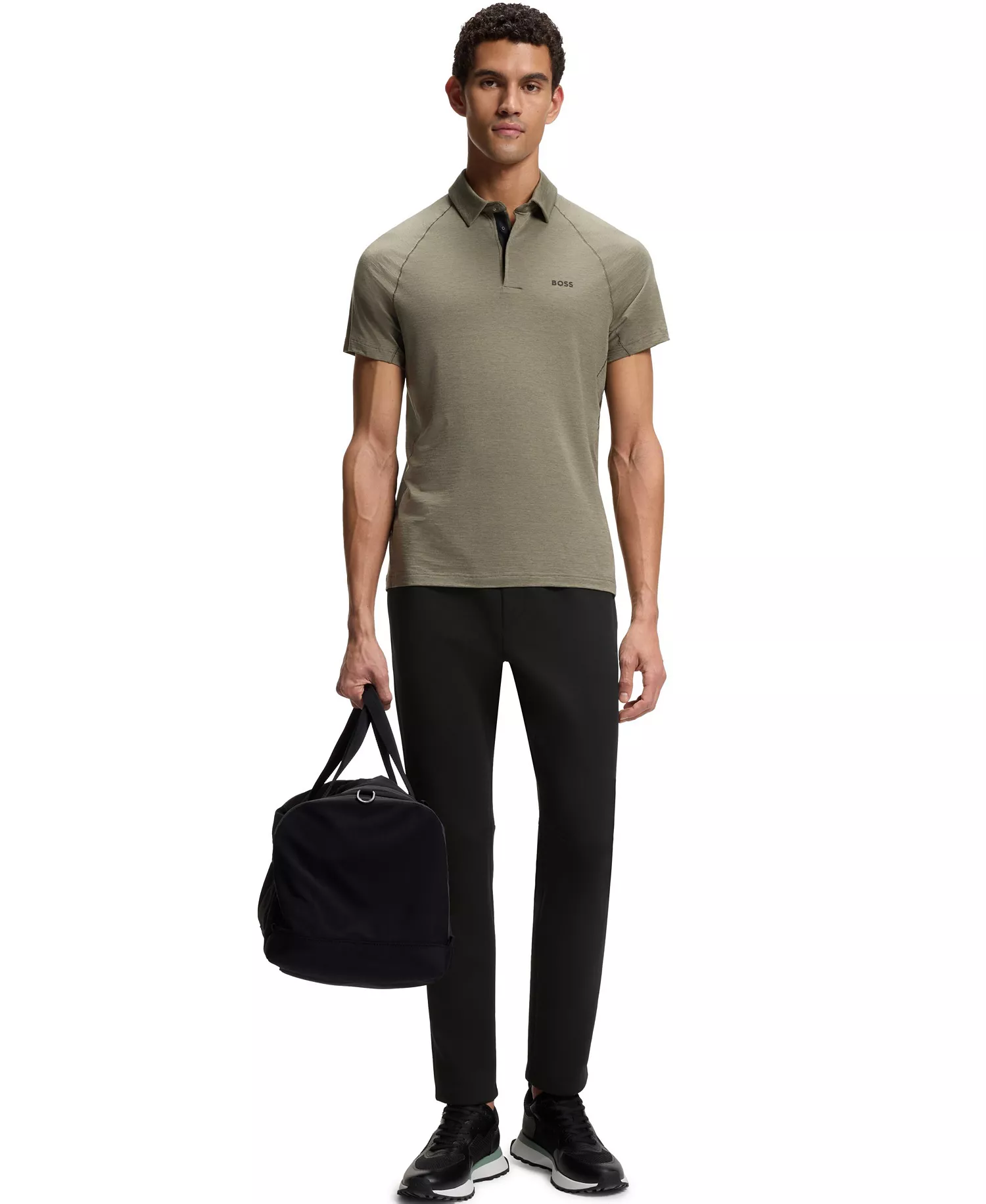 Men's Reflective Details Regular-Fit Tracksuit Pants - Black - L