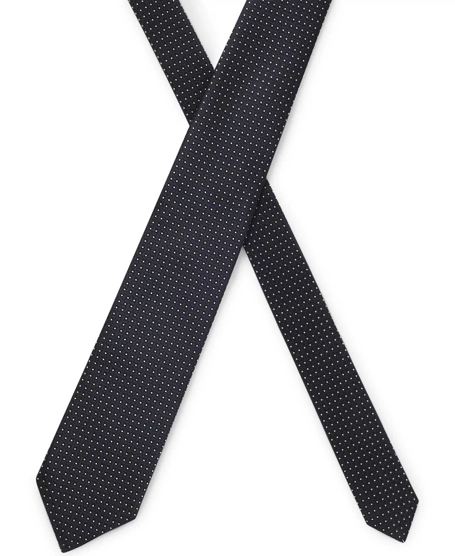 Men's Silk Jacquard Italian-Made Tie - Dark Blue - ONE SIZE