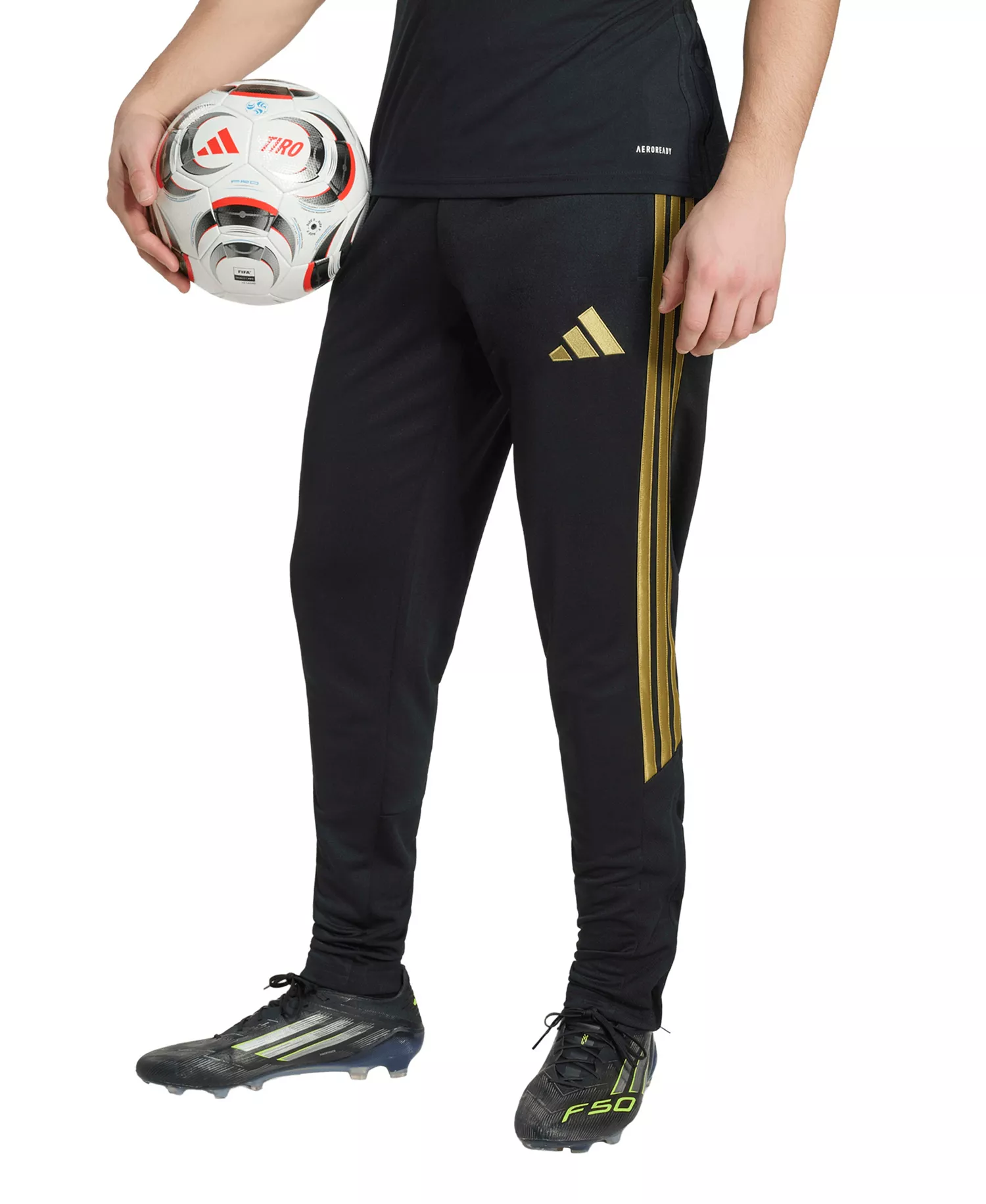 Men's Metallic Tiro 26 League Training Pants - Black / Gold - 2XL