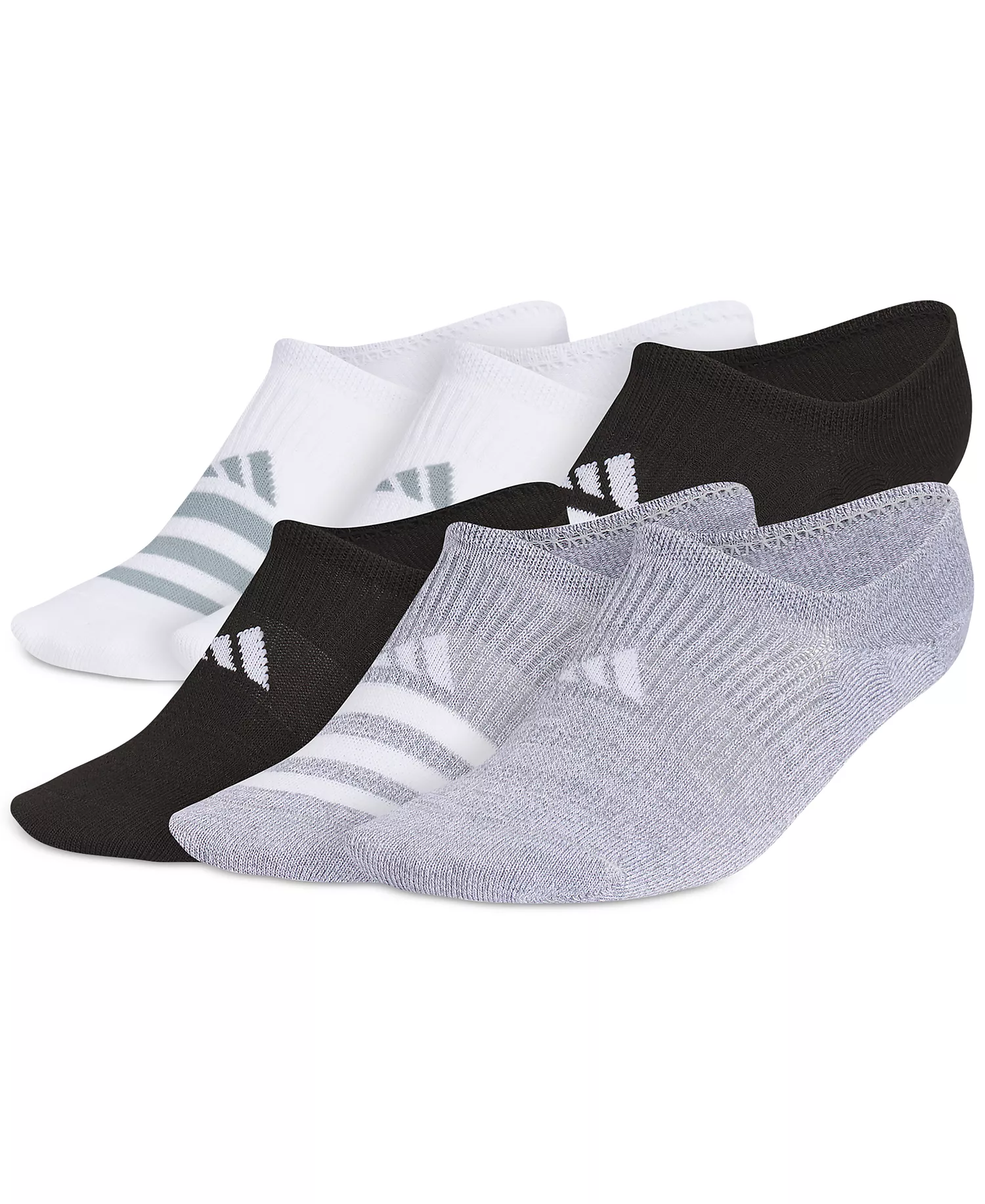 Women's 6-Pk. Superlite 3.0 Super No Show Socks - White/CoolLightHthr/Black - 9-11