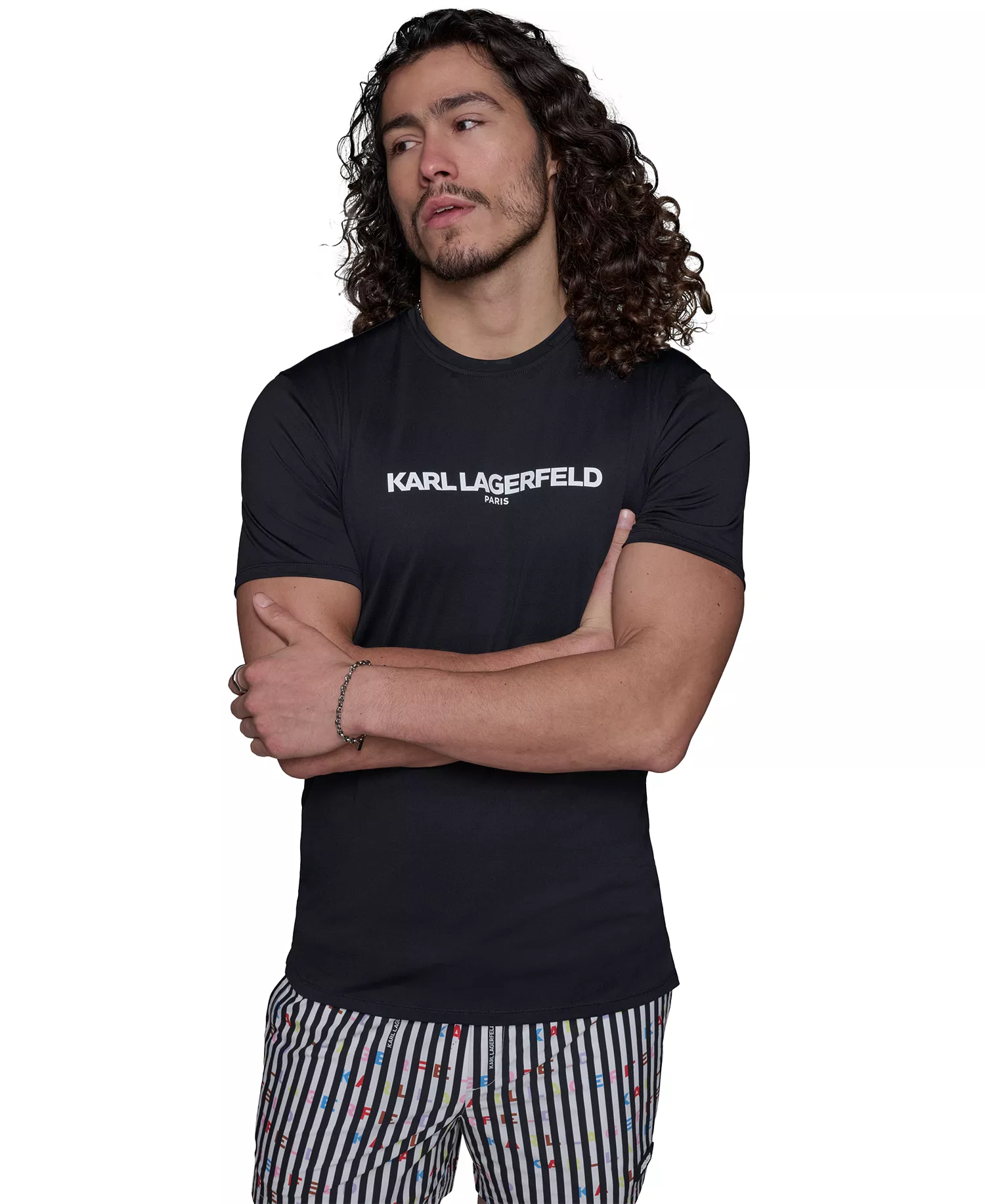 Men's Regular-Fit Logo Graphic Rash Guard - Black - 2XL