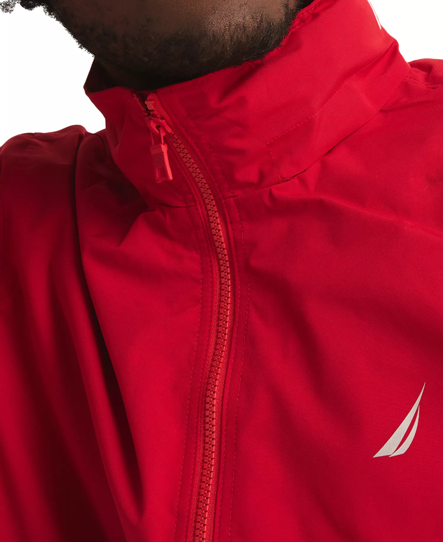 Men’s Classic Rainbreaker Hooded Zip-Front Lightweight Jacket - Naut Red - 2XL