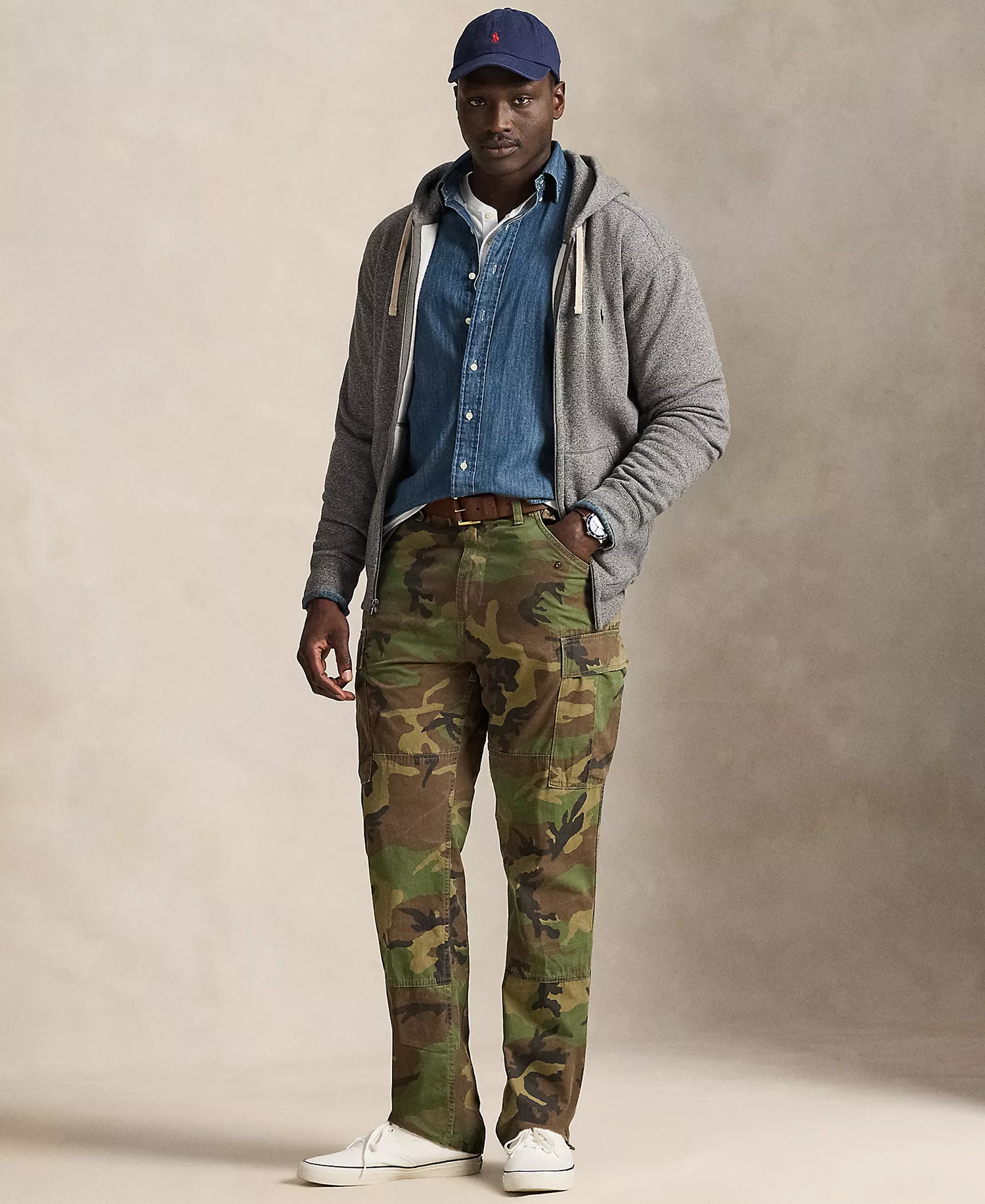 Men's Big & Tall Full-Zip Signature Fleece Hoodie - Ash Grey Heather - 2LT