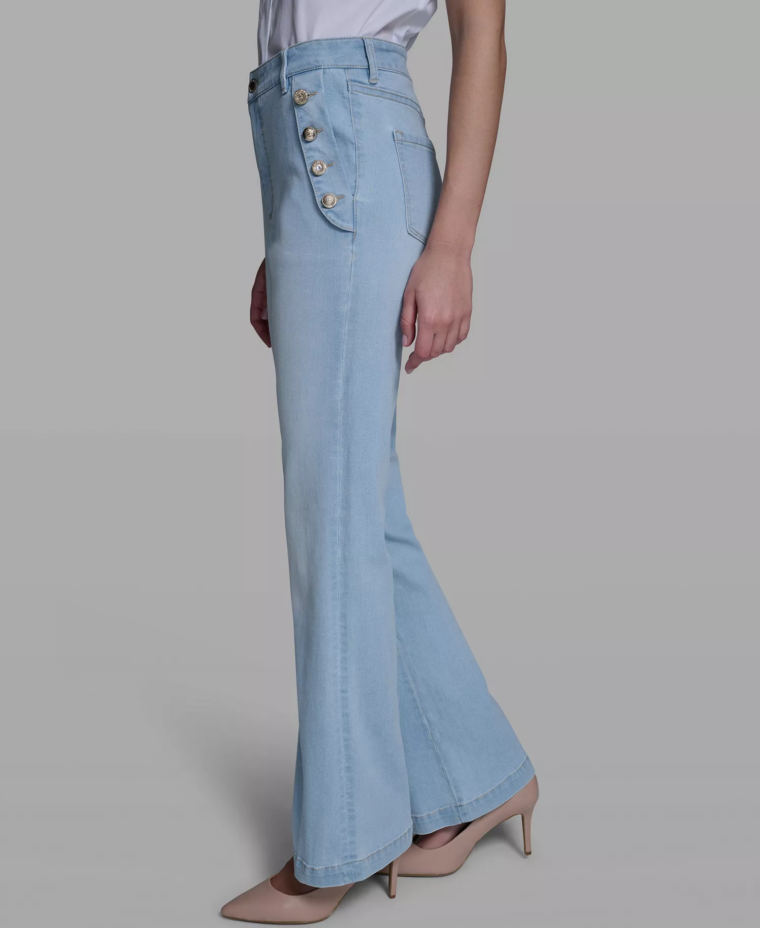 Women's Mid-Rise Sailor Flare Jeans - Lagoon Wash - 0