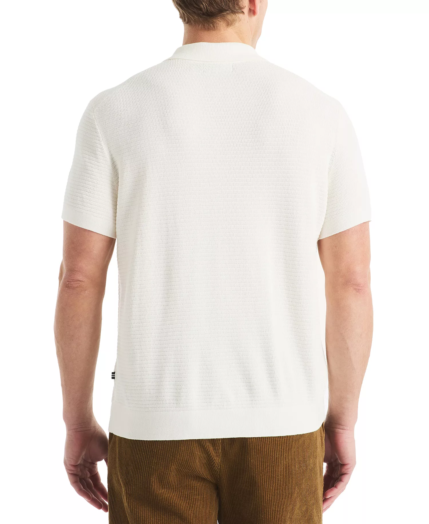 Men's Short Sleeve Button-Front Camp Sweater - Sail White - S