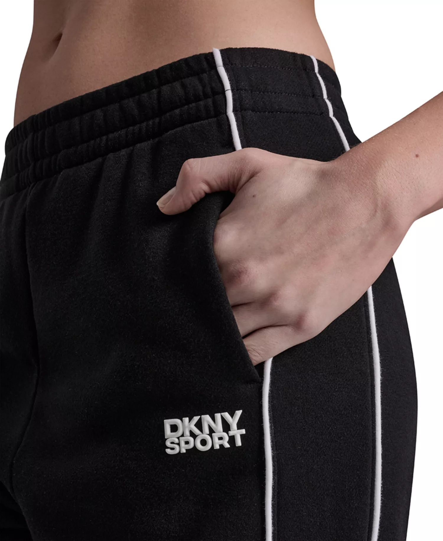 Women's HD Logo Piped Track Pants - Black/White - L