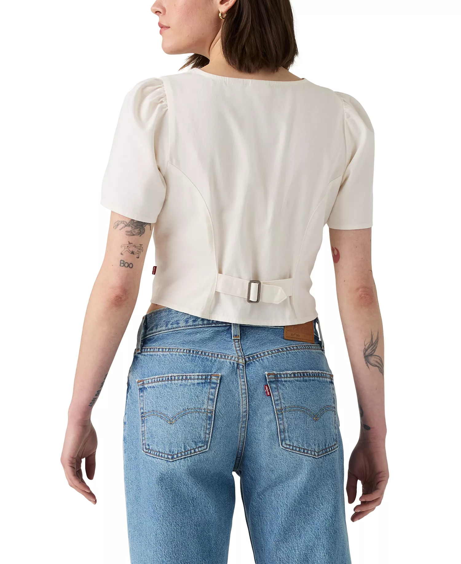 Women's Moxie Cotton Short-Sleeve Denim Blouse - Another Flurry - L