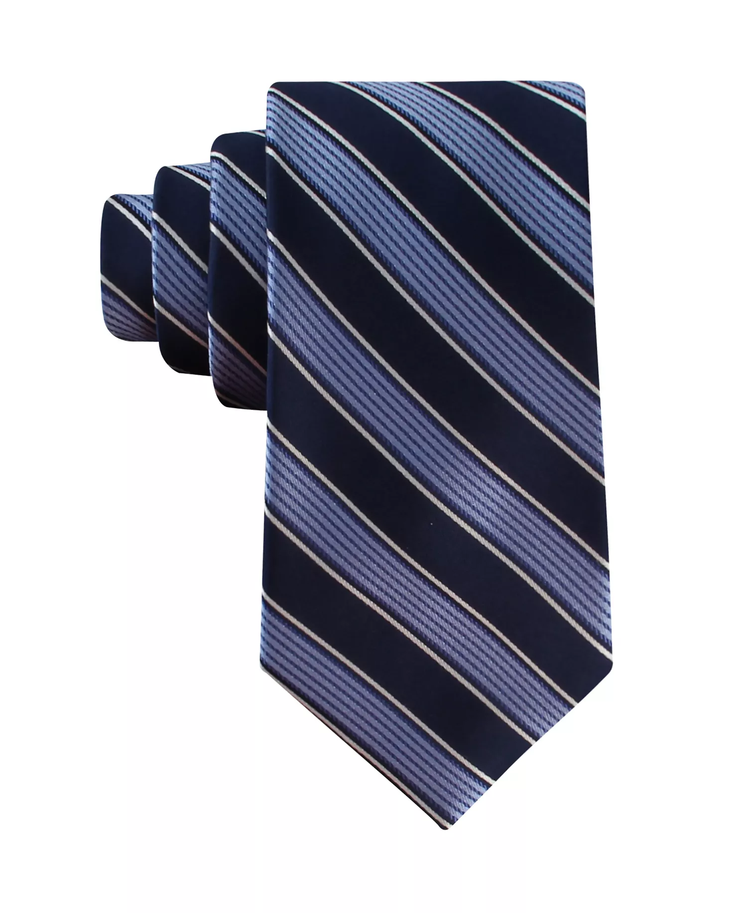 Men's Stanley Striped Pattern Tie - Navy/Black - ONE SIZE