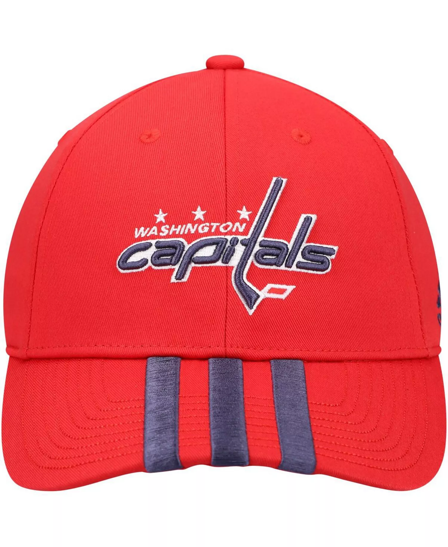 Men's Red Washington Capitals Locker Room Three Stripe Adjustable Hat - Red - One Size Fits All