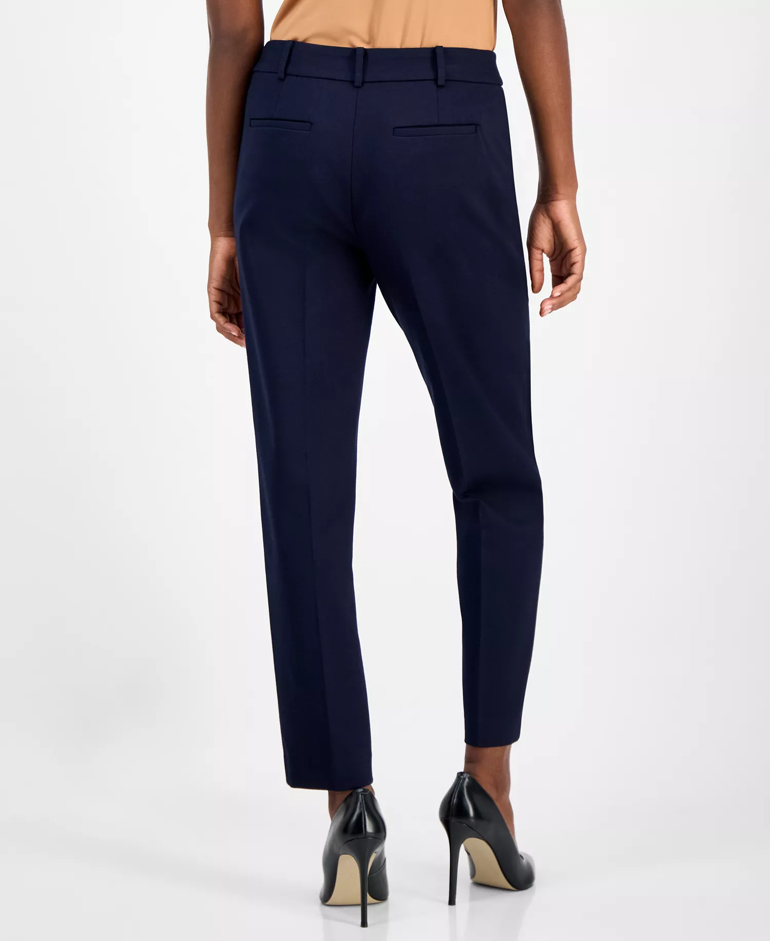 Women's Compression High-Rise Straight-Leg Pants, Macy's Exclusive - Bar Navy - 0