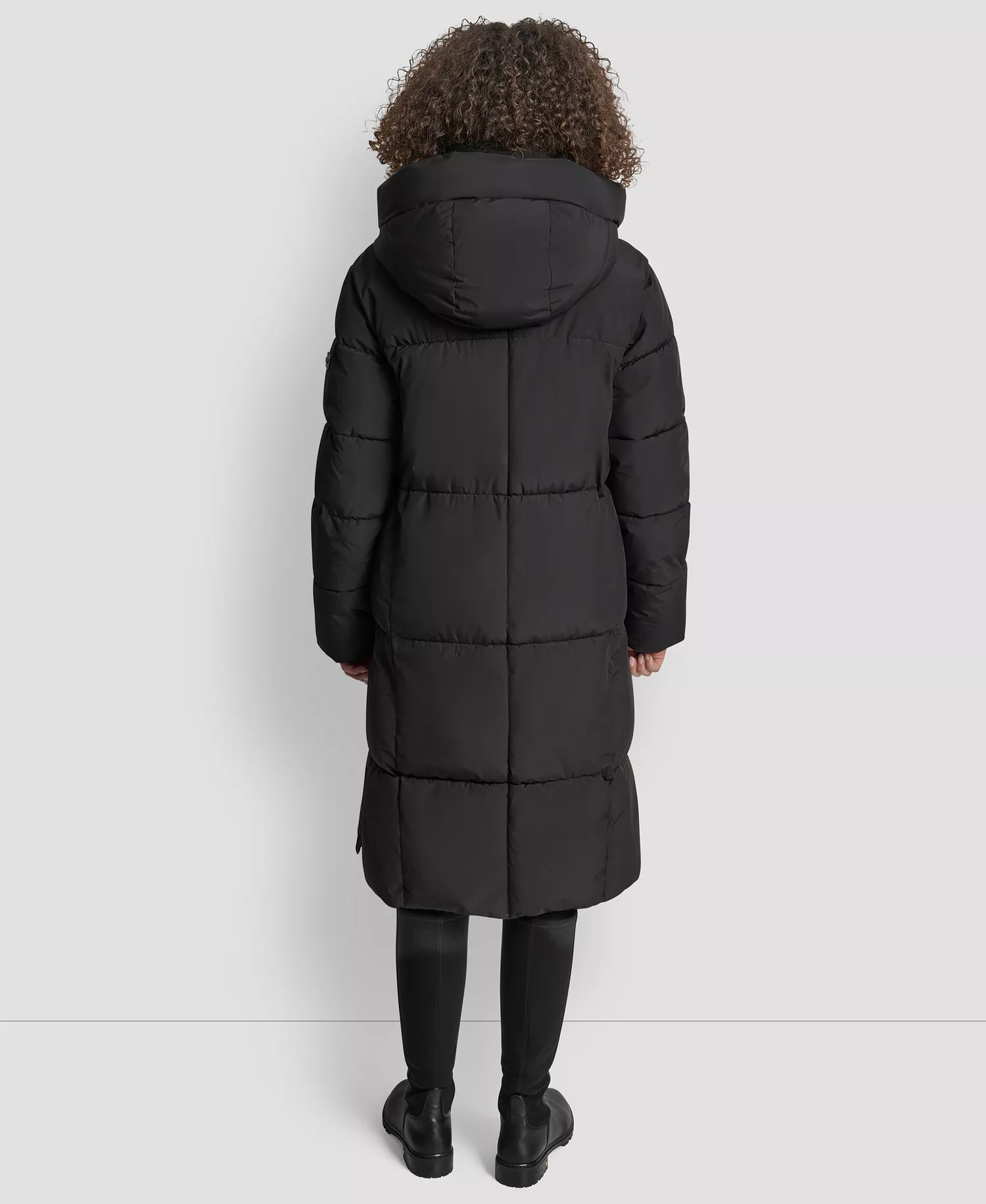 Women's Zip-Front Stand Collar Coat - Black - L