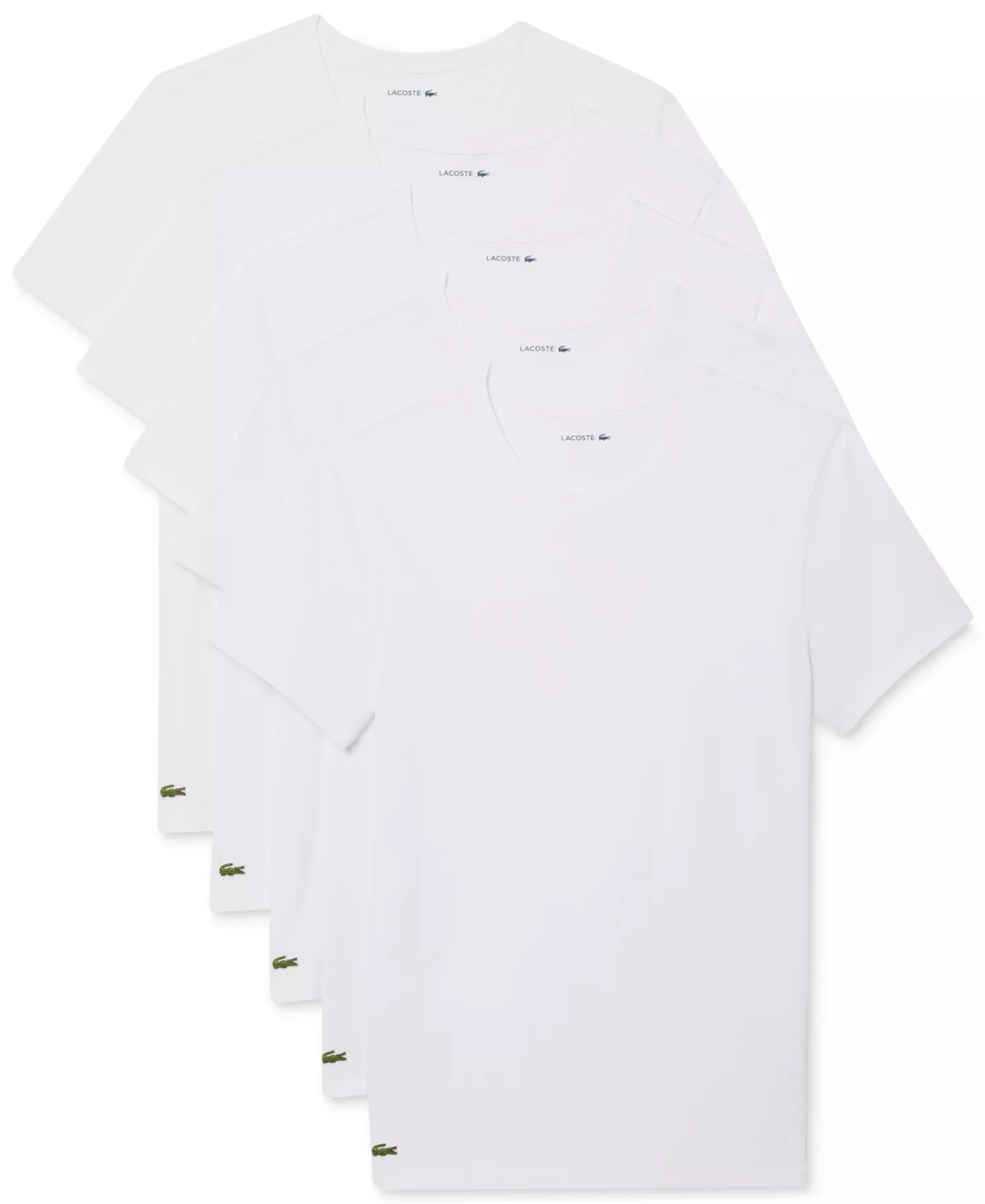 Men's 5-Pack Slim Fit Crewneck Undershirts - White - M