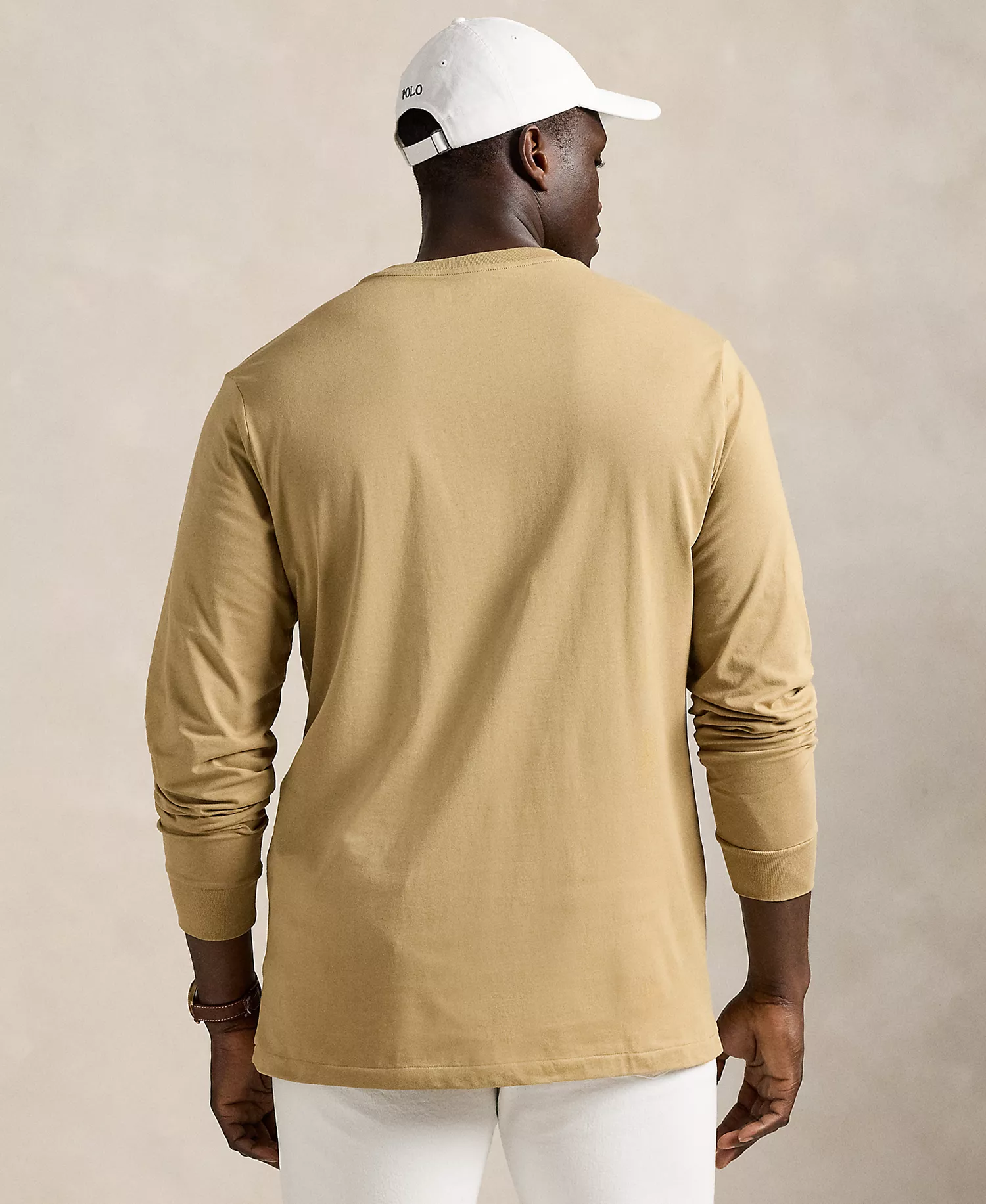Men's Big & Tall Classic-Fit Jersey Long-Sleeve T-Shirt - Cafe Tan - 3LT