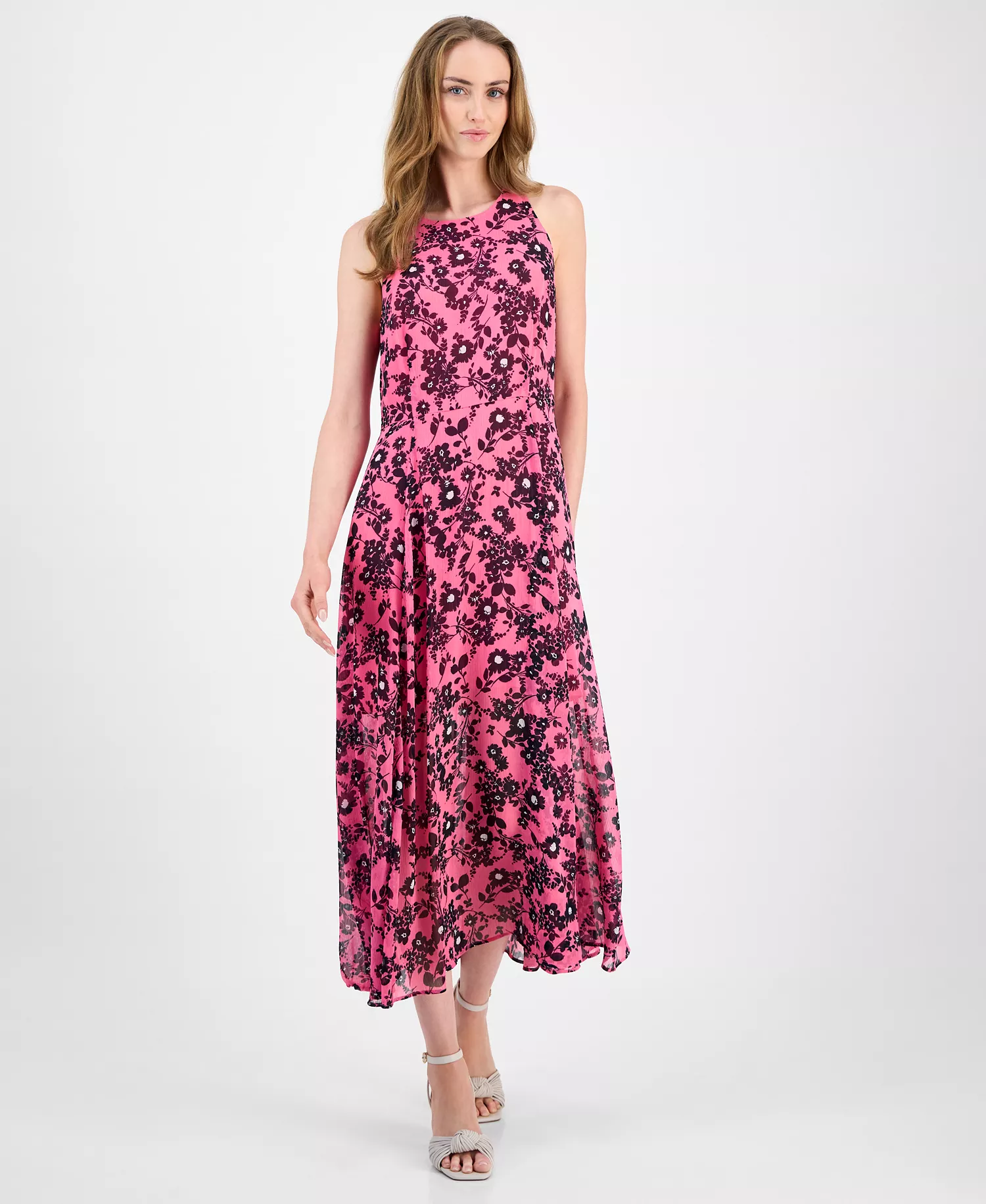 Women's Floral Sleeveless Maxi Dress - Dahlia/ Sky Captain - 16