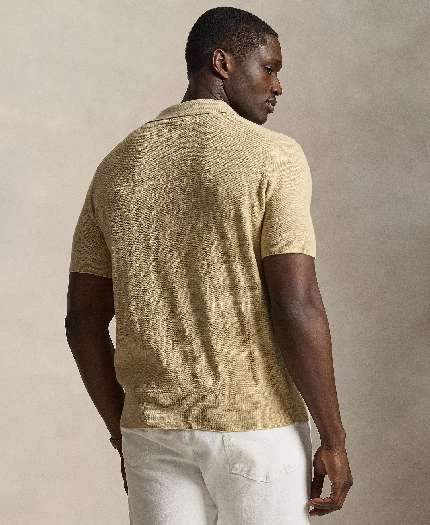 Men's Big & Tall Short-Sleeve Polo Shirt - Dune Tan/Deckwash White - 2LT