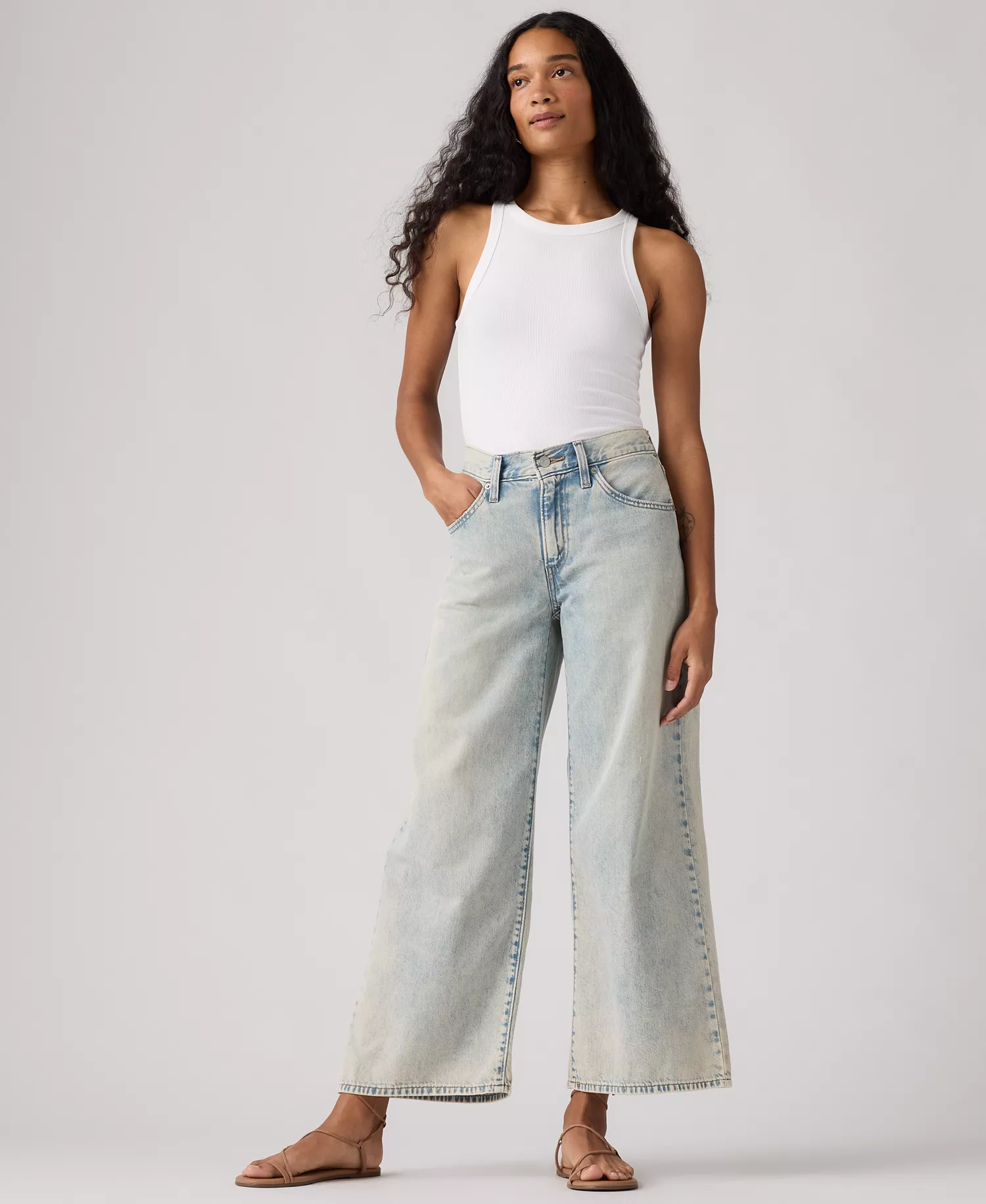 Women's Wide-Leg Ankle Goodbye Jeans - A Little Hazy 94 Baggy - 24