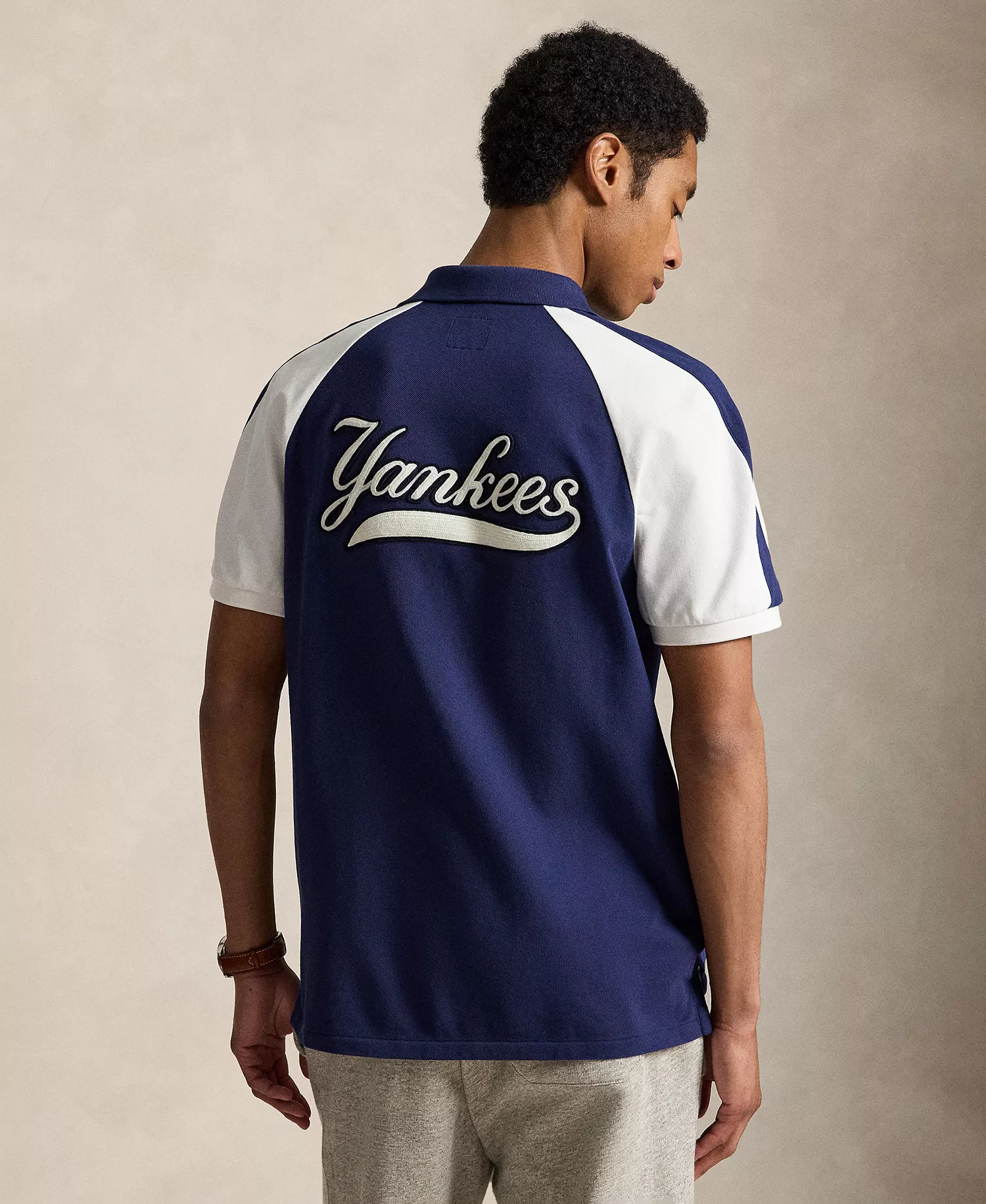 Men's Raglan Short-Sleeve Polo Shirt - Dark Cobalt/Deckwash White - 2XL