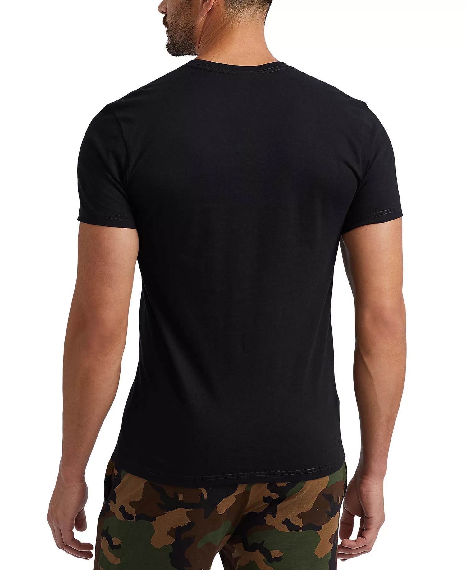 Men's Classic-Fit V-Neck Undershirts, 5+ 1 Free Bonus Pack - Polo Black - L