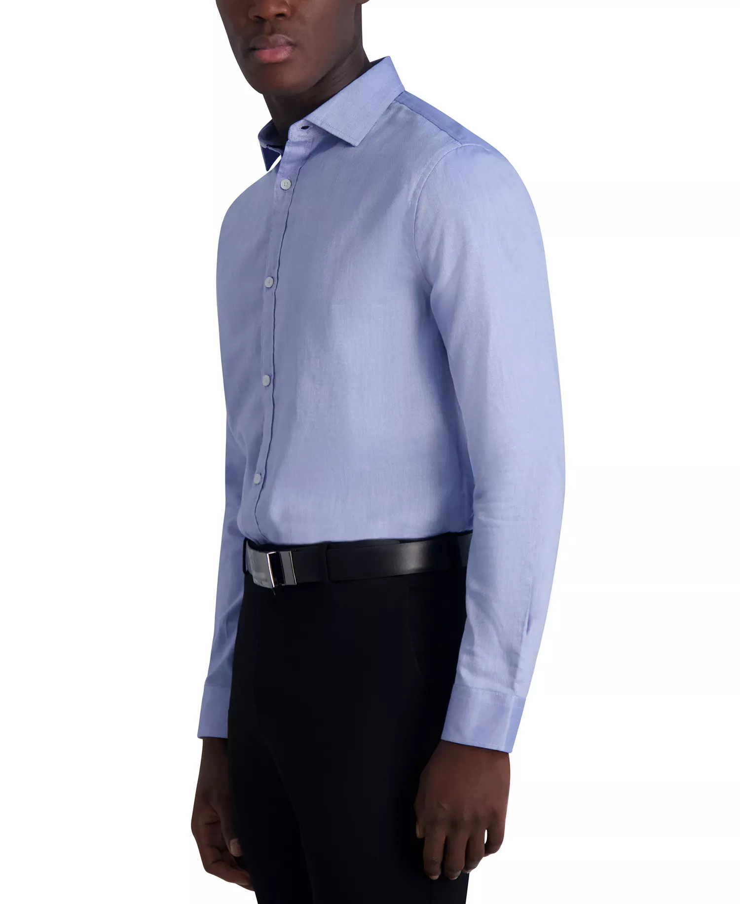 Men's Slim-Fit Woven Shirt - Blue - 14-14.5 32-33