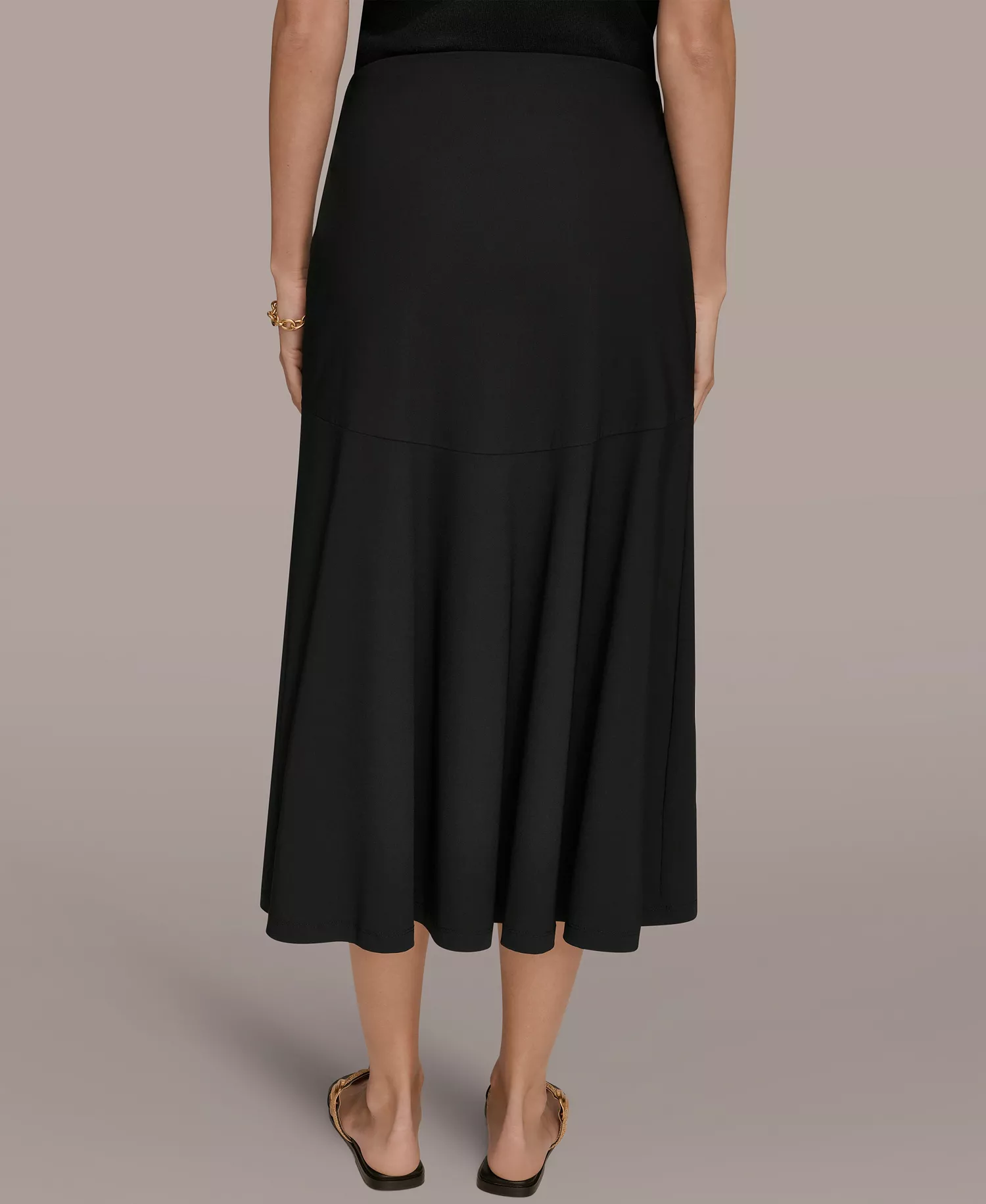 Women's Four Way Stretch High-Low Skirt with Yoke - Black - L