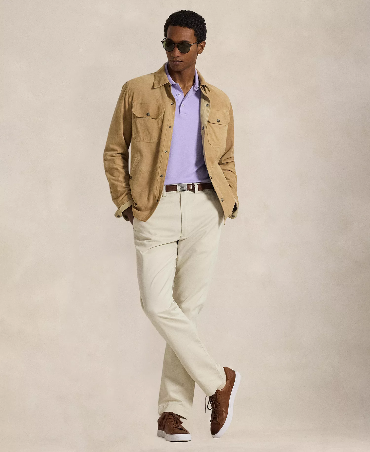 Men's Classic-Fit Soft Cotton Polo Shirt - American Heather Cream - 2XL