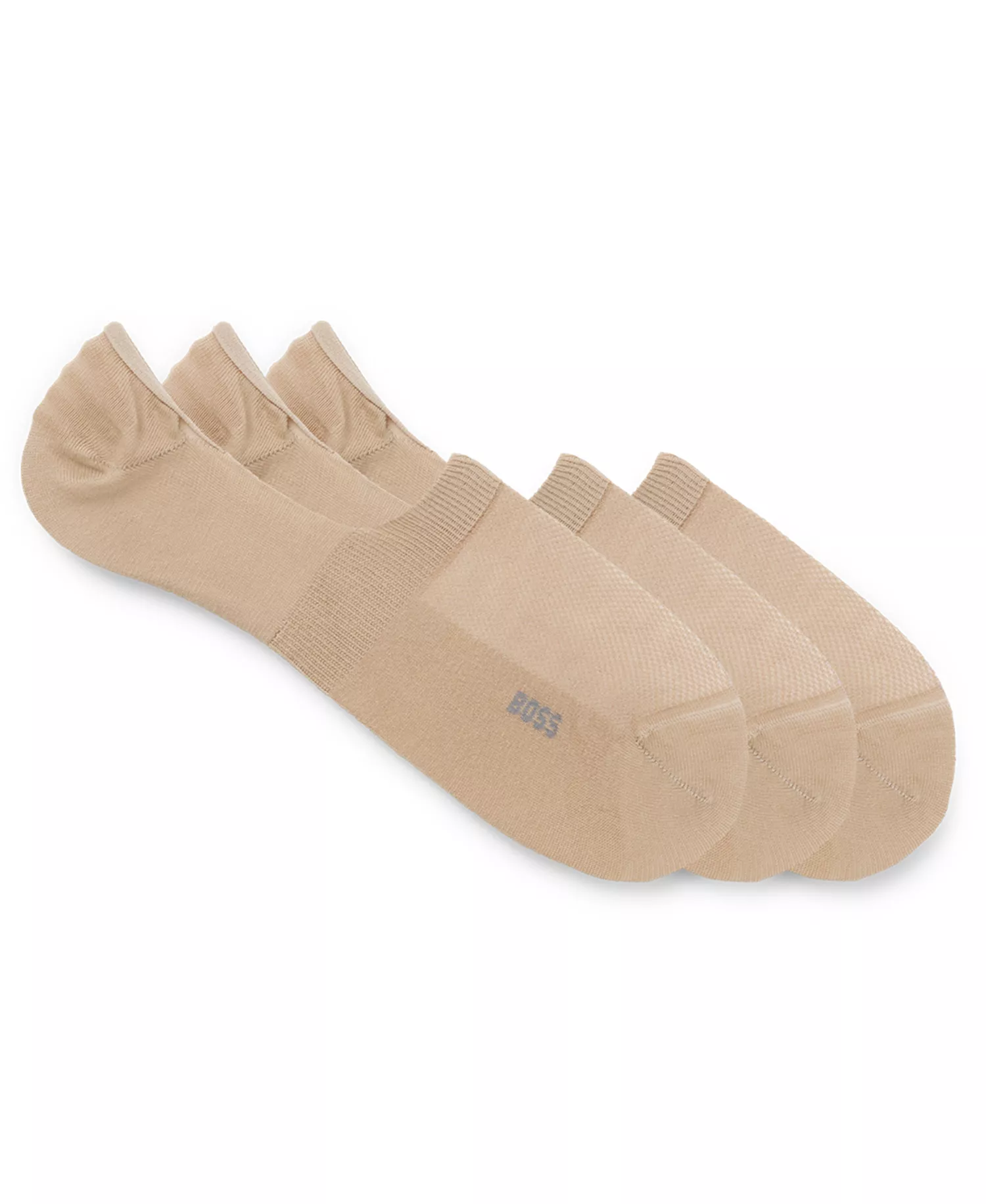 Men's Uniform Color Low-Cut Socks, 3-Pack - Med Beige - 10-11