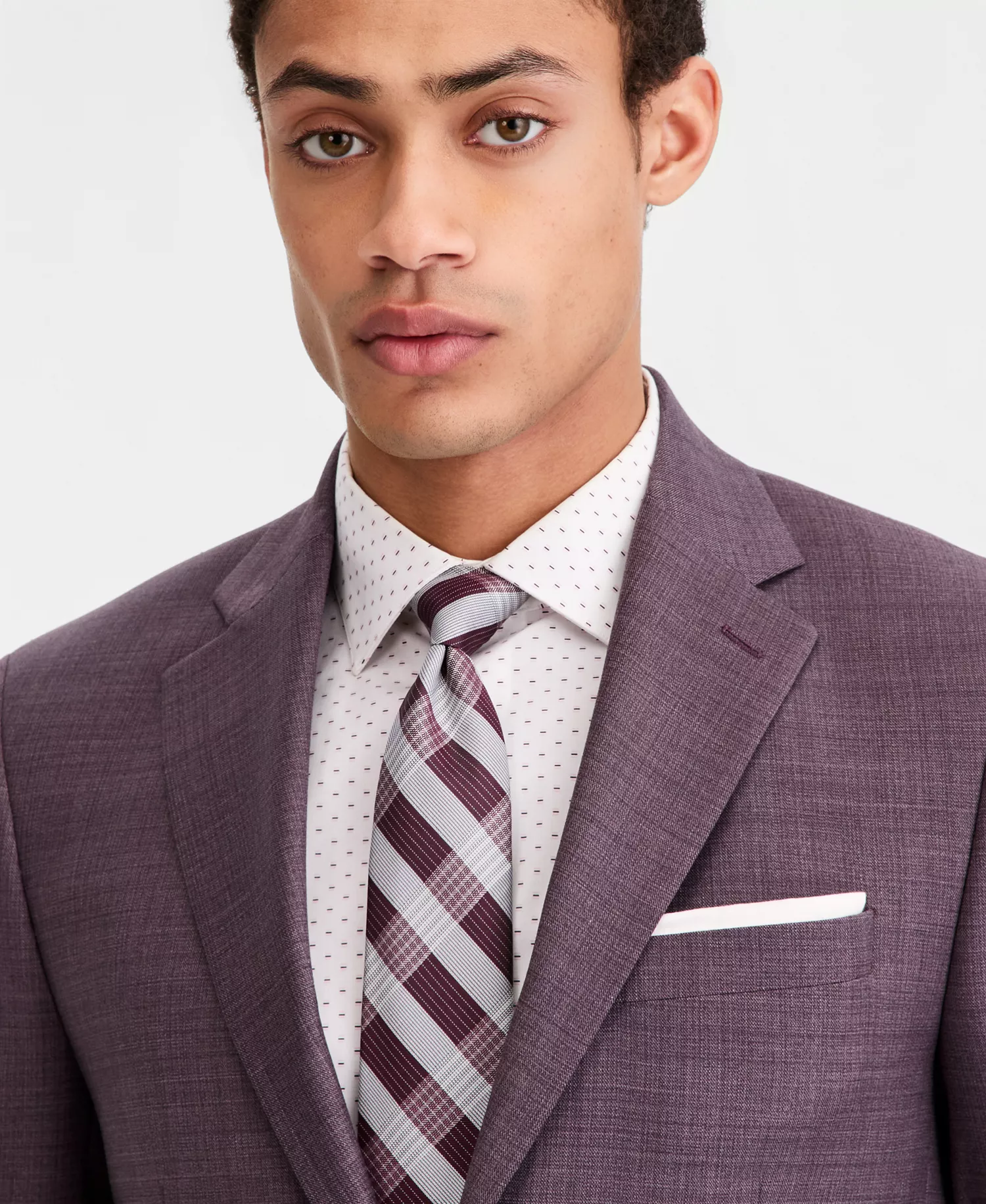 Men's Slim-Fit Wool-Blend Suit Separates Jacket - Purple - 36R