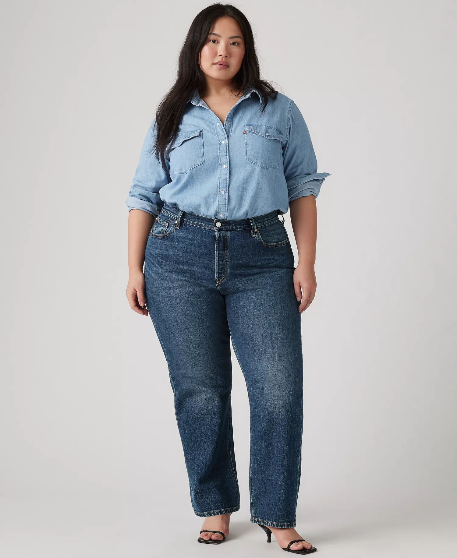 Women's 501 Original-Fit Straight-Leg Jeans - Believe Not Plus - 16W