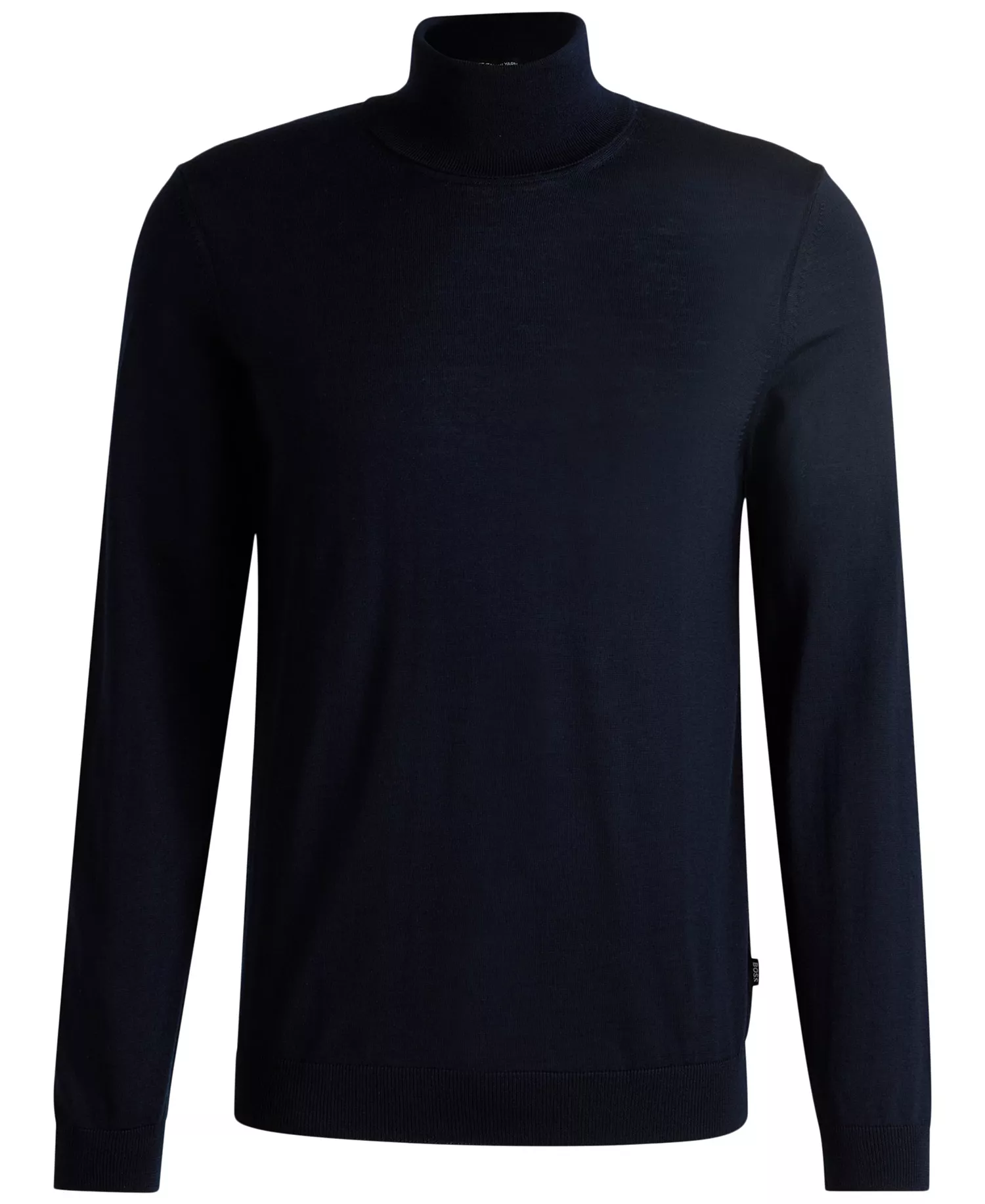 Men's Slim-Fit Rollneck Merino Wool Sweater - Dark Blue - 2XL