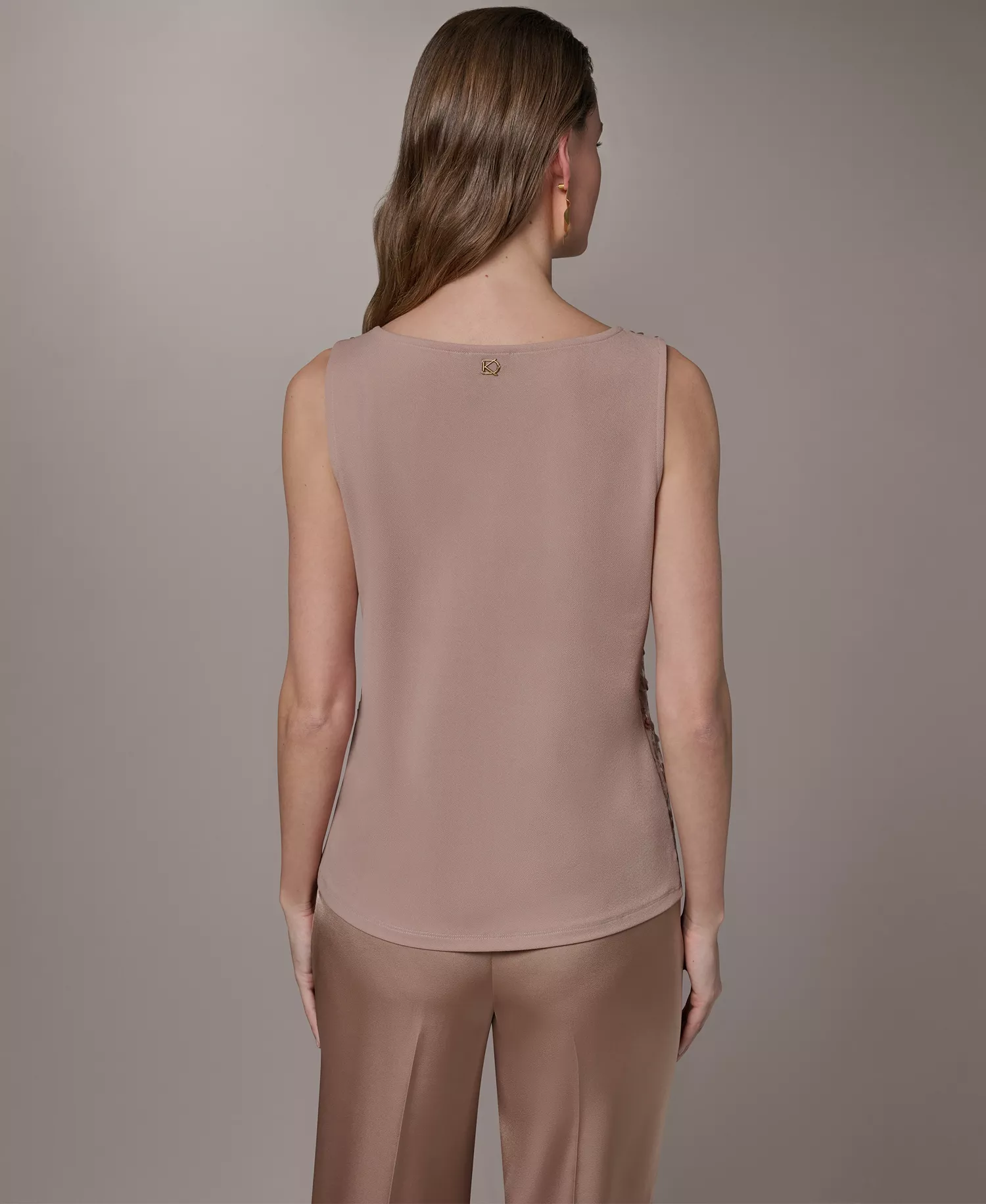 Women's Scoop Neck Mesh Cami Top - Umbria - L