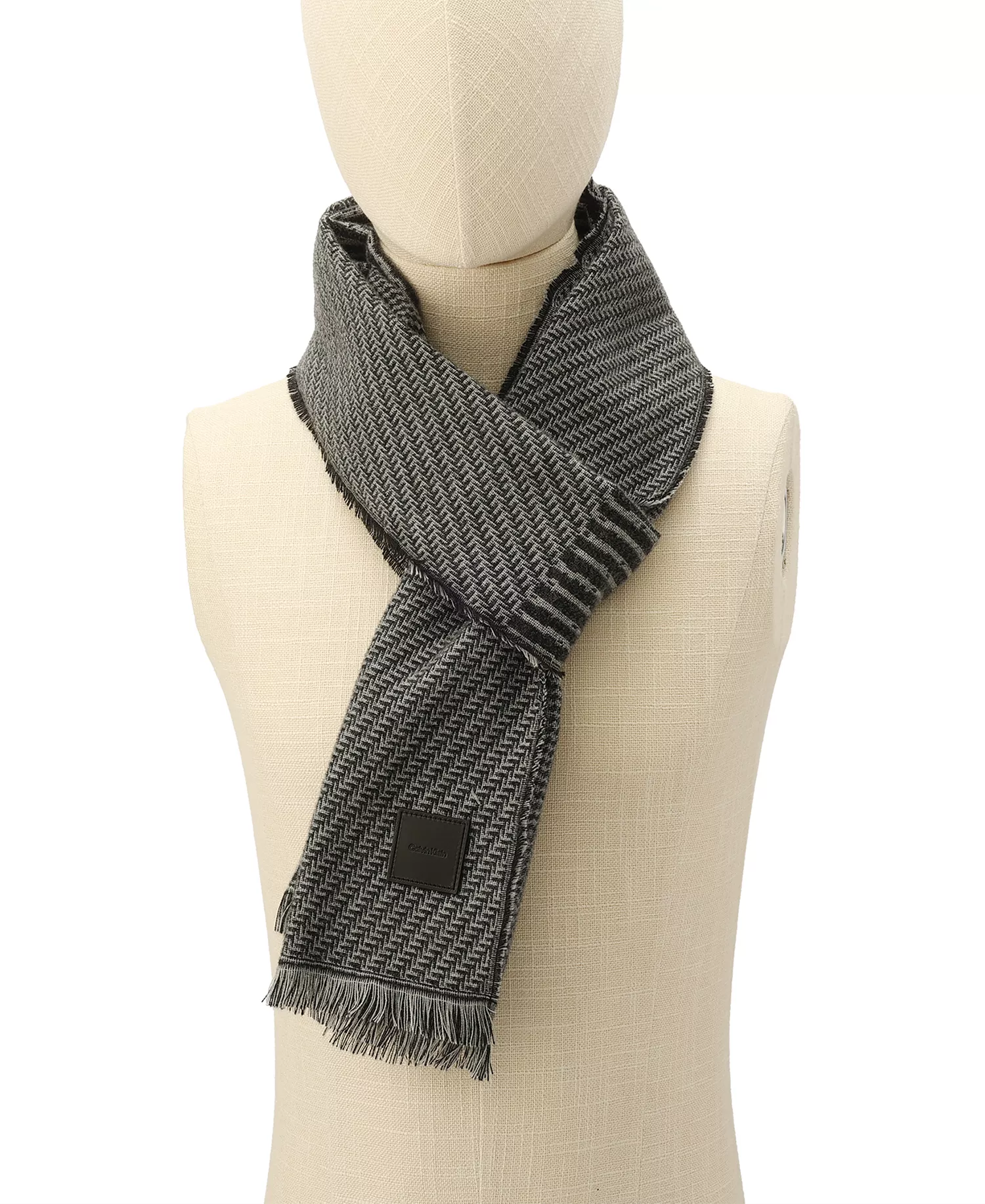 Mixed Pattern Yarn Dye Scarf - Black - OS