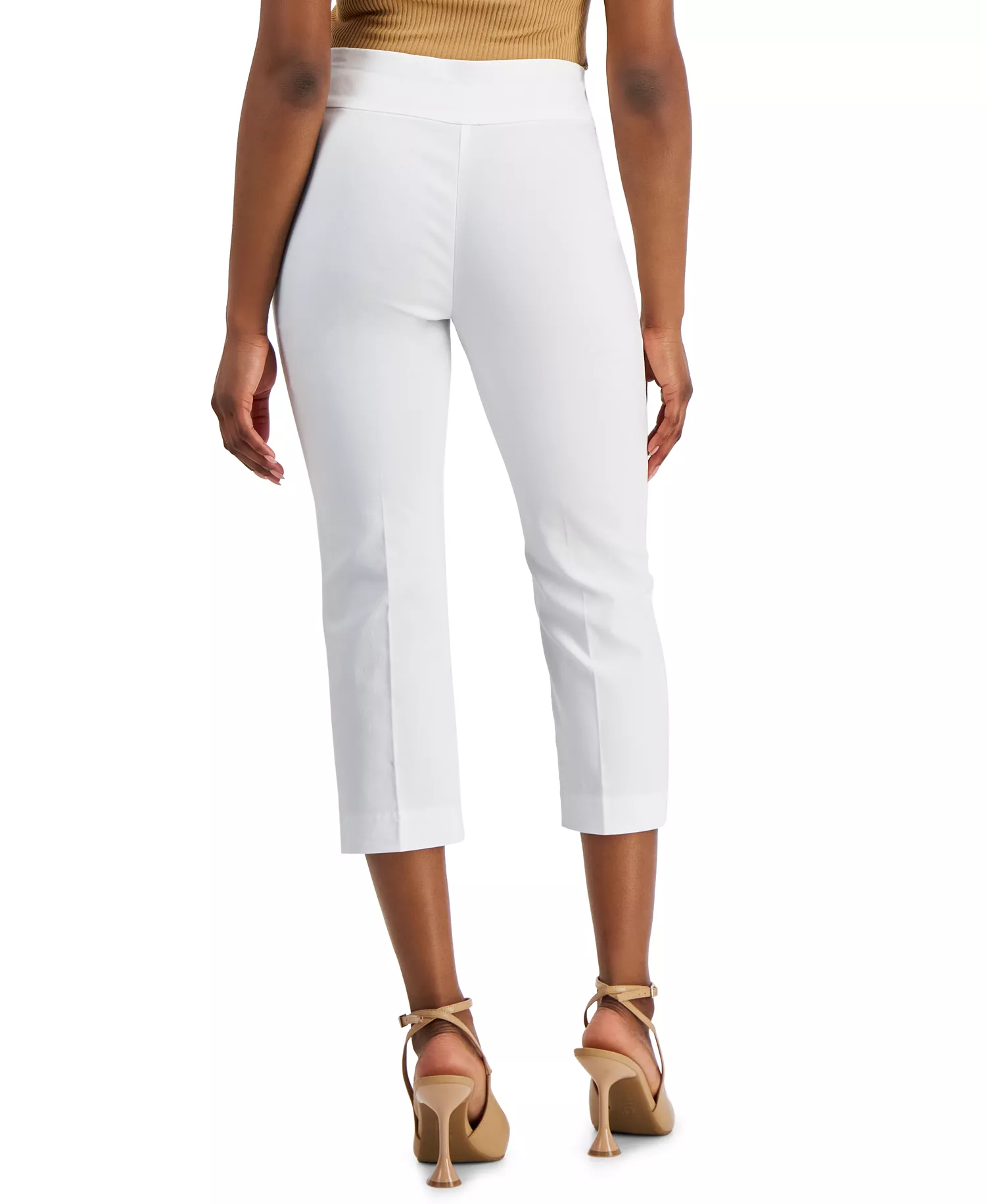 Petite Mid-Rise Straight-Leg Capri Pants, Created for Macy's - Bright White - 0P