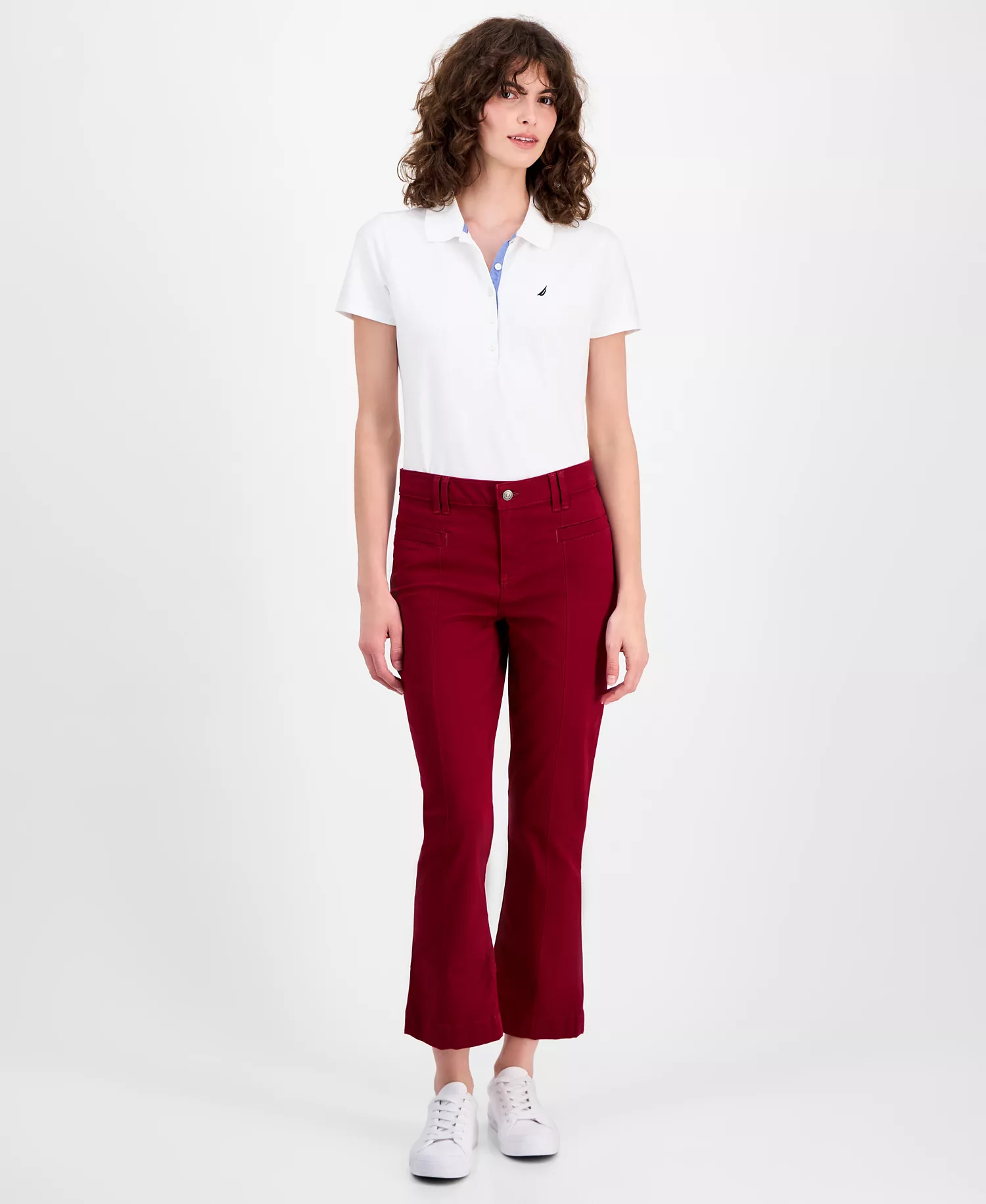 Women's Stretch Twill Demi Bootcut Pant - Deep Rouge - 10