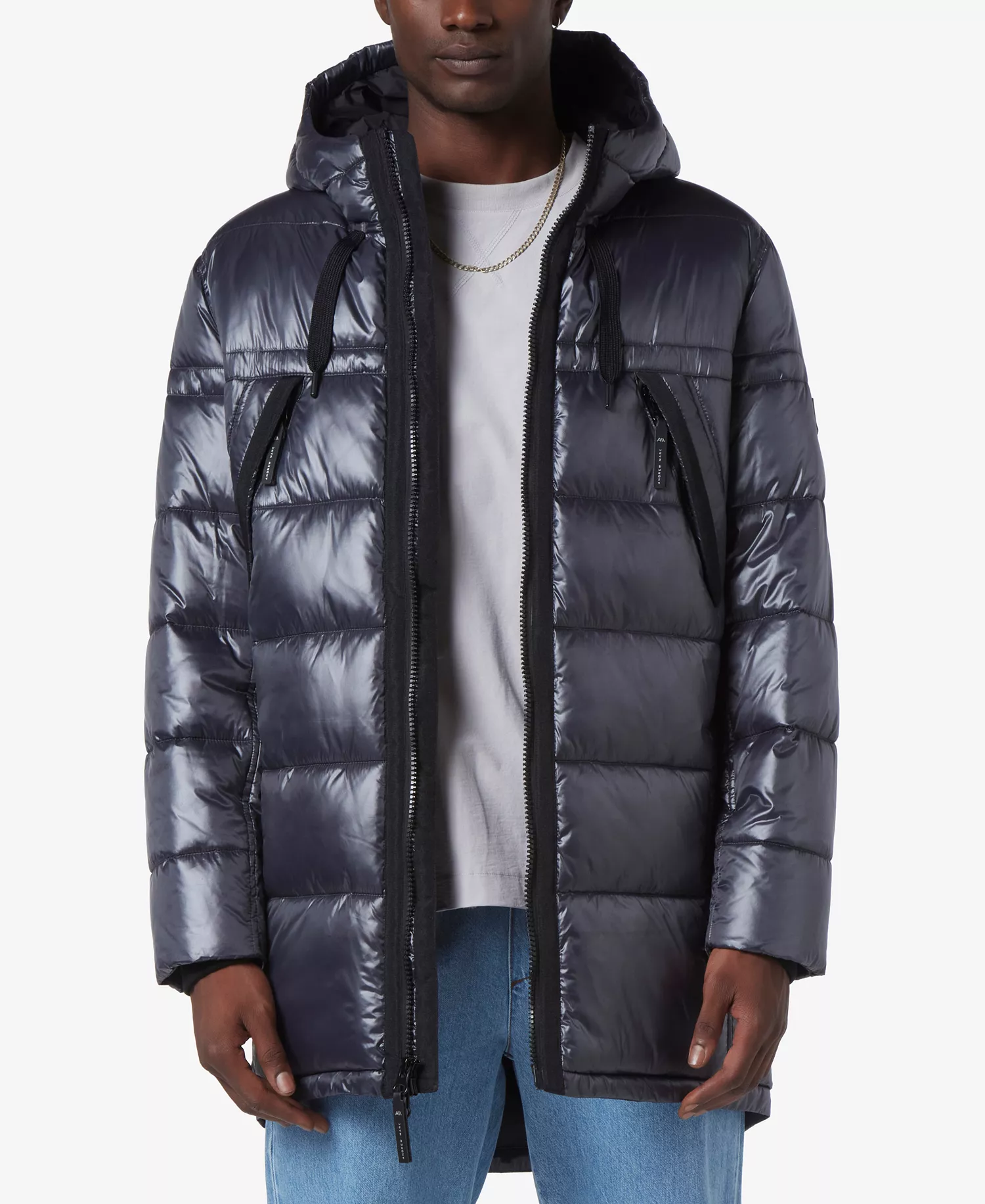Men's Barreto Super Wet Cire Parka with Grossgrain Trim - Asphalt - L