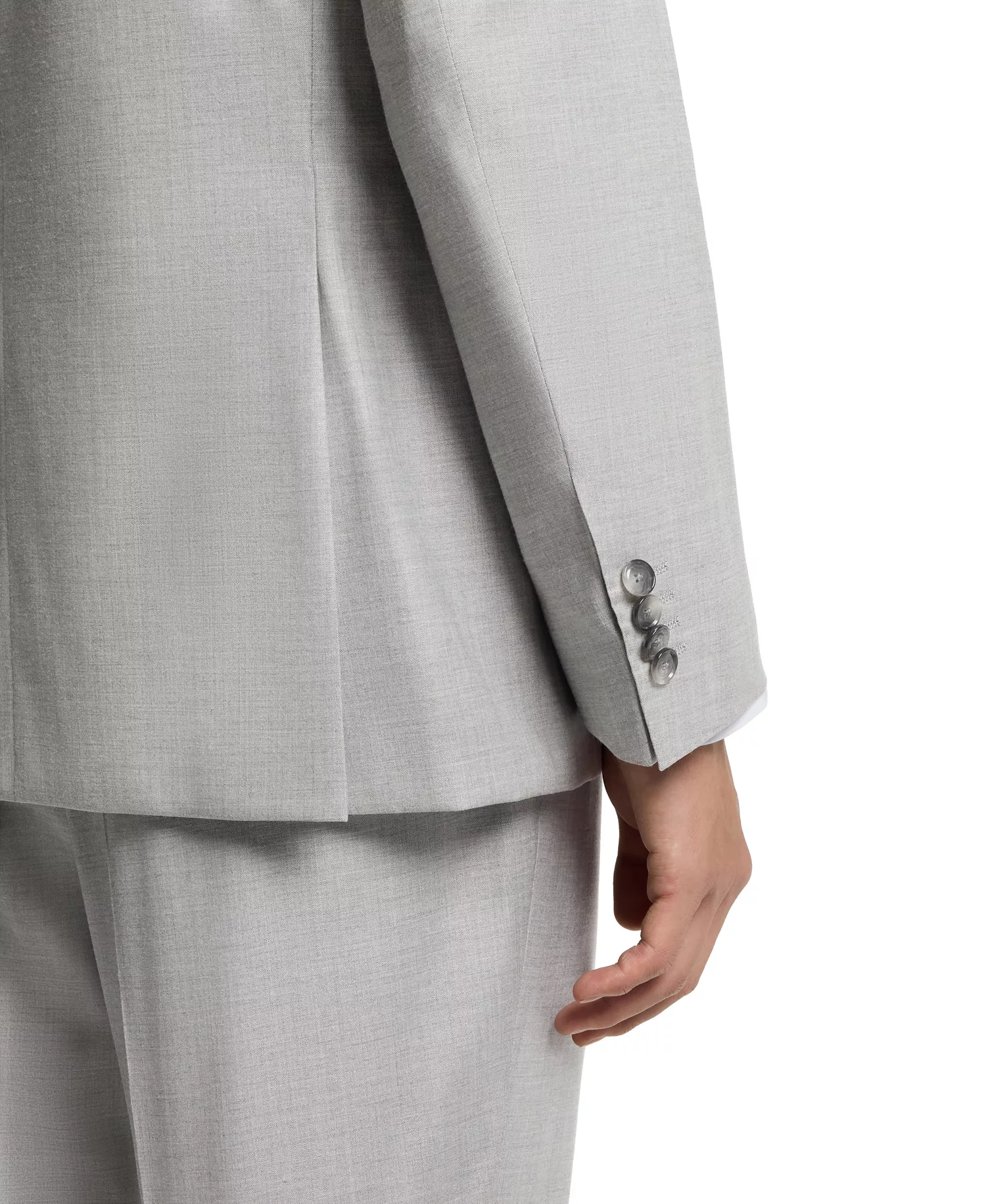 Men's Two-Piece Wool Blend Slim-Fit Suit - Silver - 36R