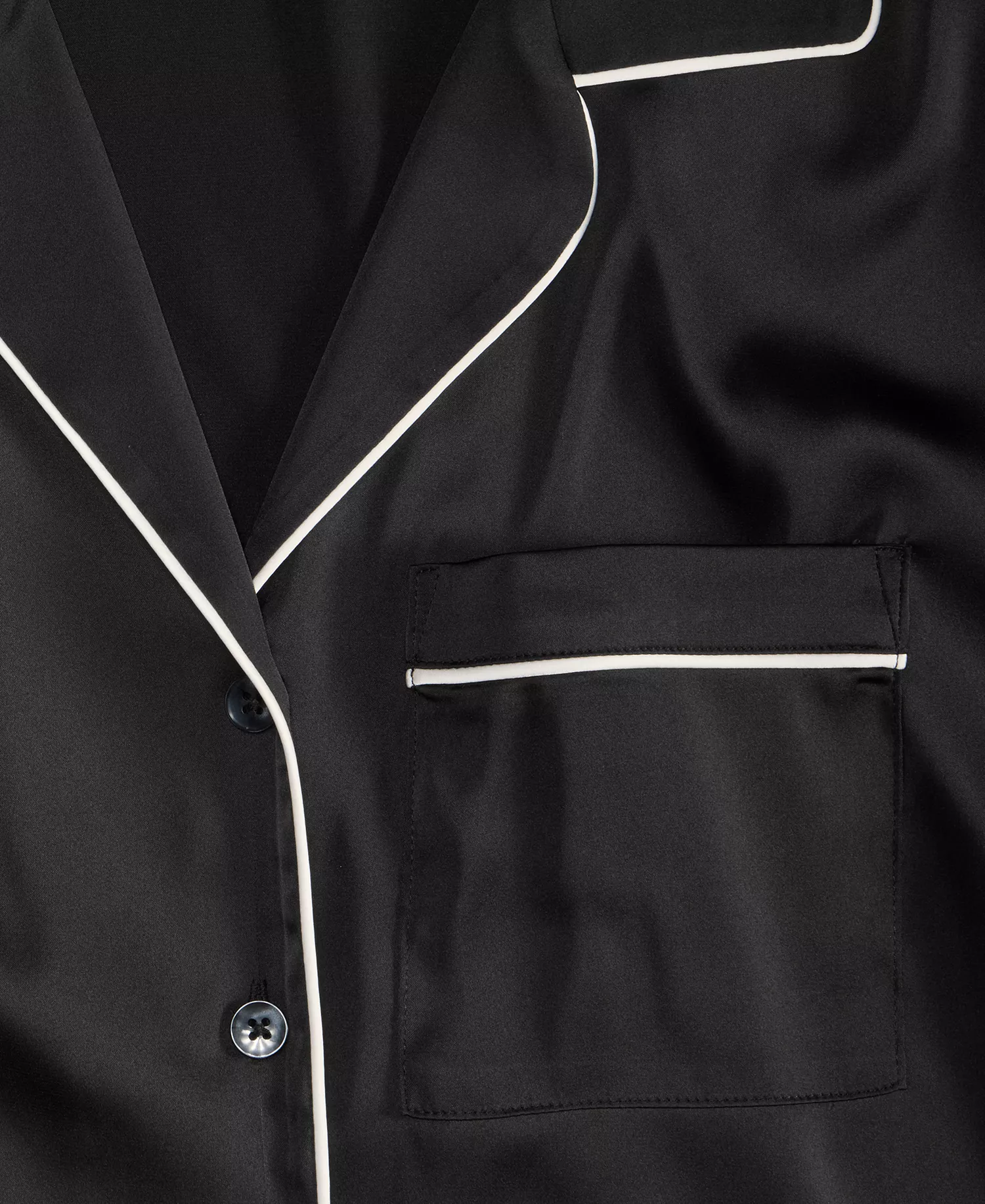 Women's Printed Satin Long Pajama Set, Macy's Exclusive - Deep Black - 2X