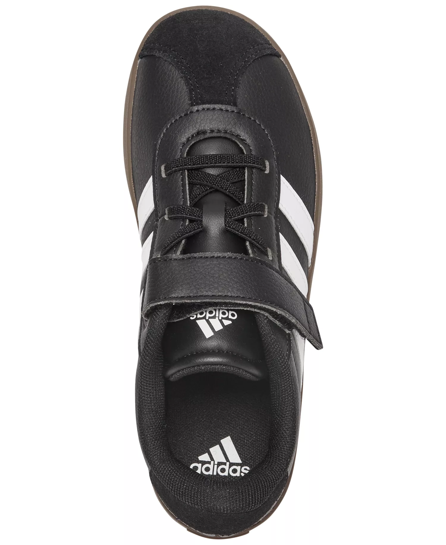 Little Kids VL Court 3.0 Fastening Strap Casual Sneakers from Finish Line - Black, White - 1