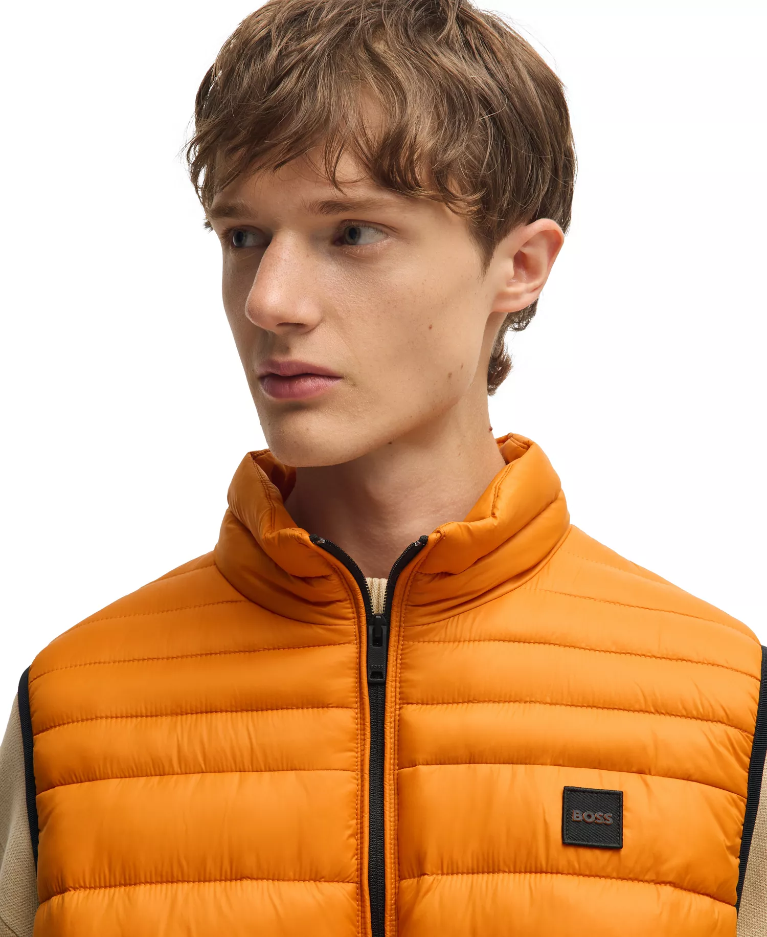 Men's Water Repellent Slim-Fit Gilet - Orange - 38R