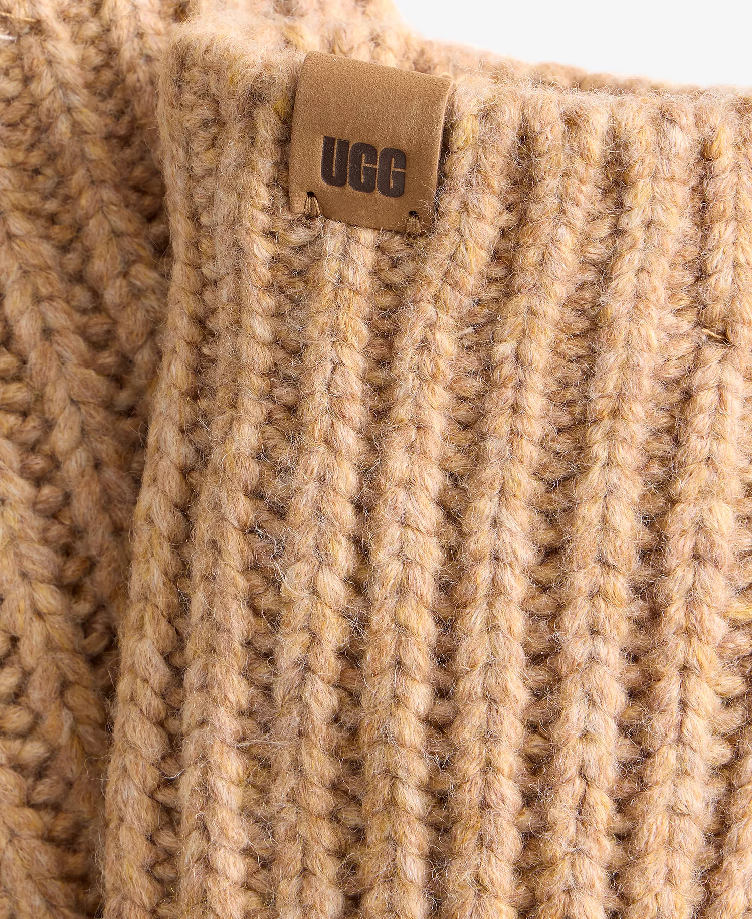 Women's Chunky Rib Cold Weather Mittens - Camel - ONE SIZE