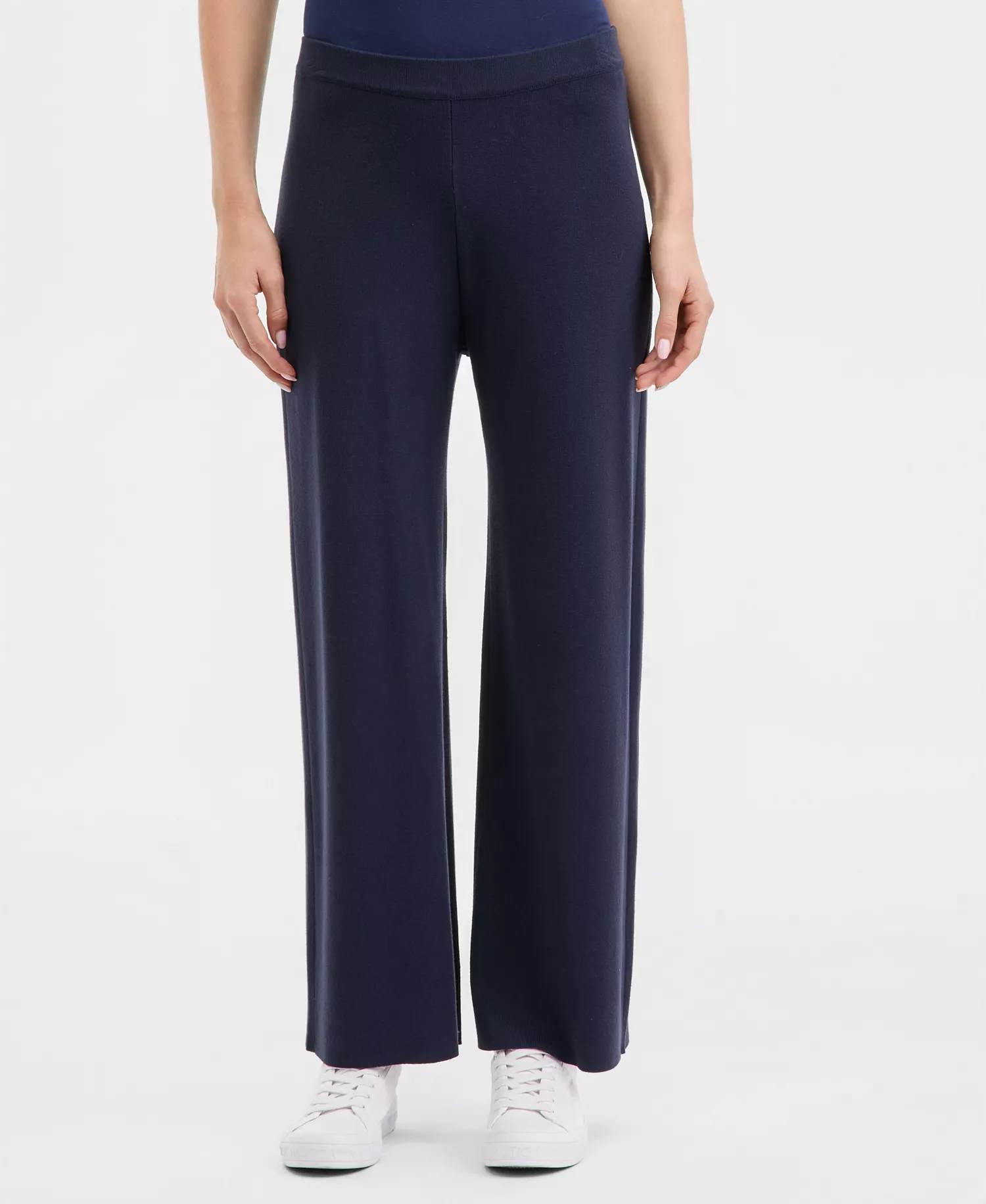 Nautica Women's Pull-On Wide-Leg Sweater Pants - Night Sky - L