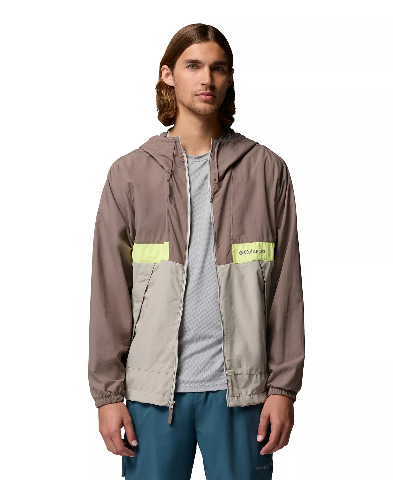 Men's Spire Valley™ Hooded Windbreaker - Black, Sha - L