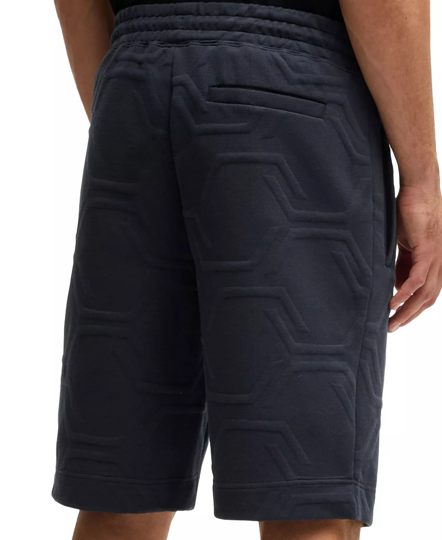 Men's Hexagonal Quilting Relaxed-Fit Shorts - Dark Blue - 2XL