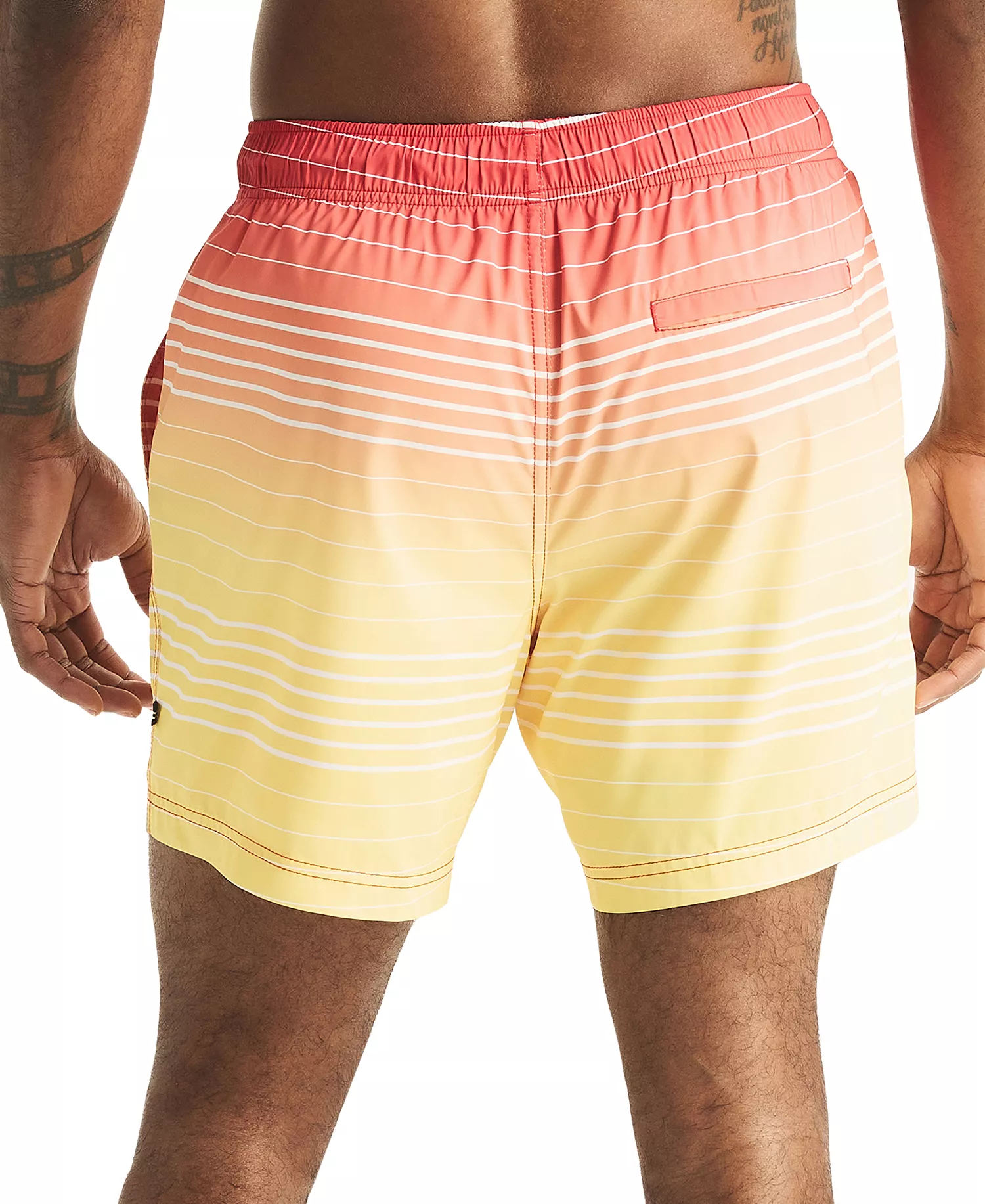 Men's Ombre Stripe Full Elastic 6" Swim Trunks - Formula One - 2XL