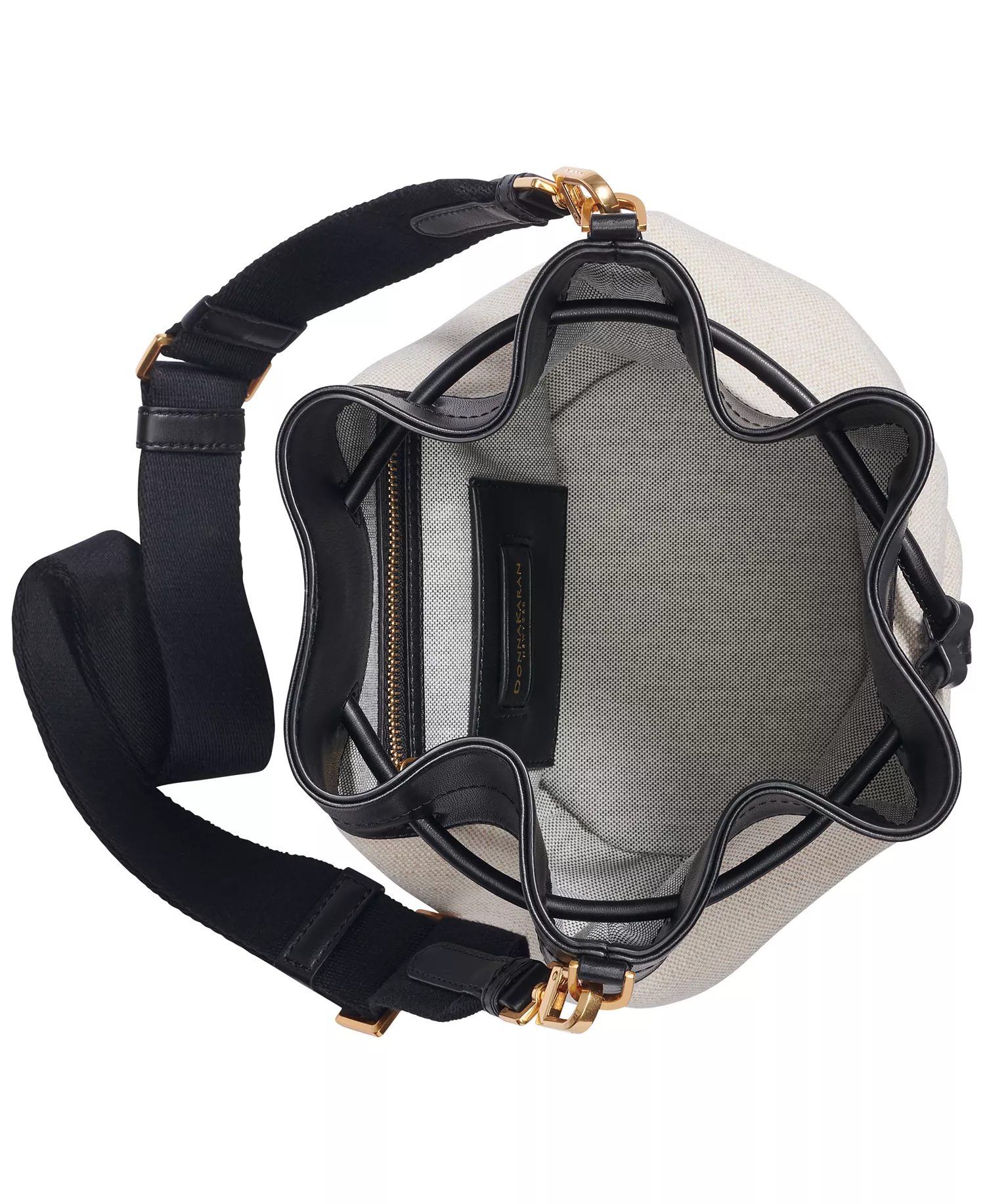 Weekend Woven Medium Bucket Bag - Natural/Black - ONE SIZE