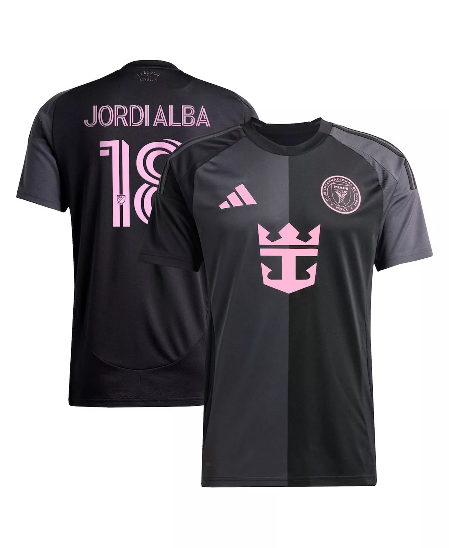 Men's Jordi Alba Ramos Black Inter Miami CF 2025 The Fortitude Kit Replica Player Jersey - Black - 2XL