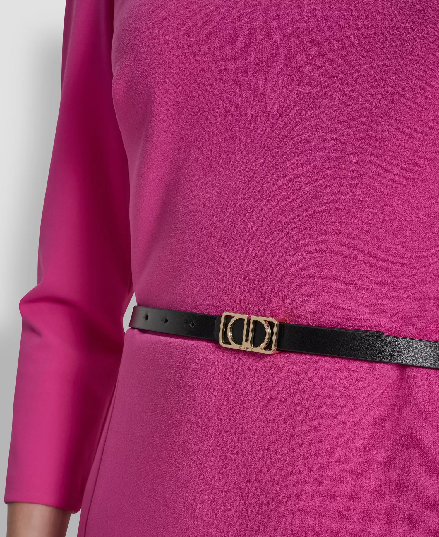 Petite Asymmetrical Neck 3/4-Length Dress - Rose Voilet - 10P
